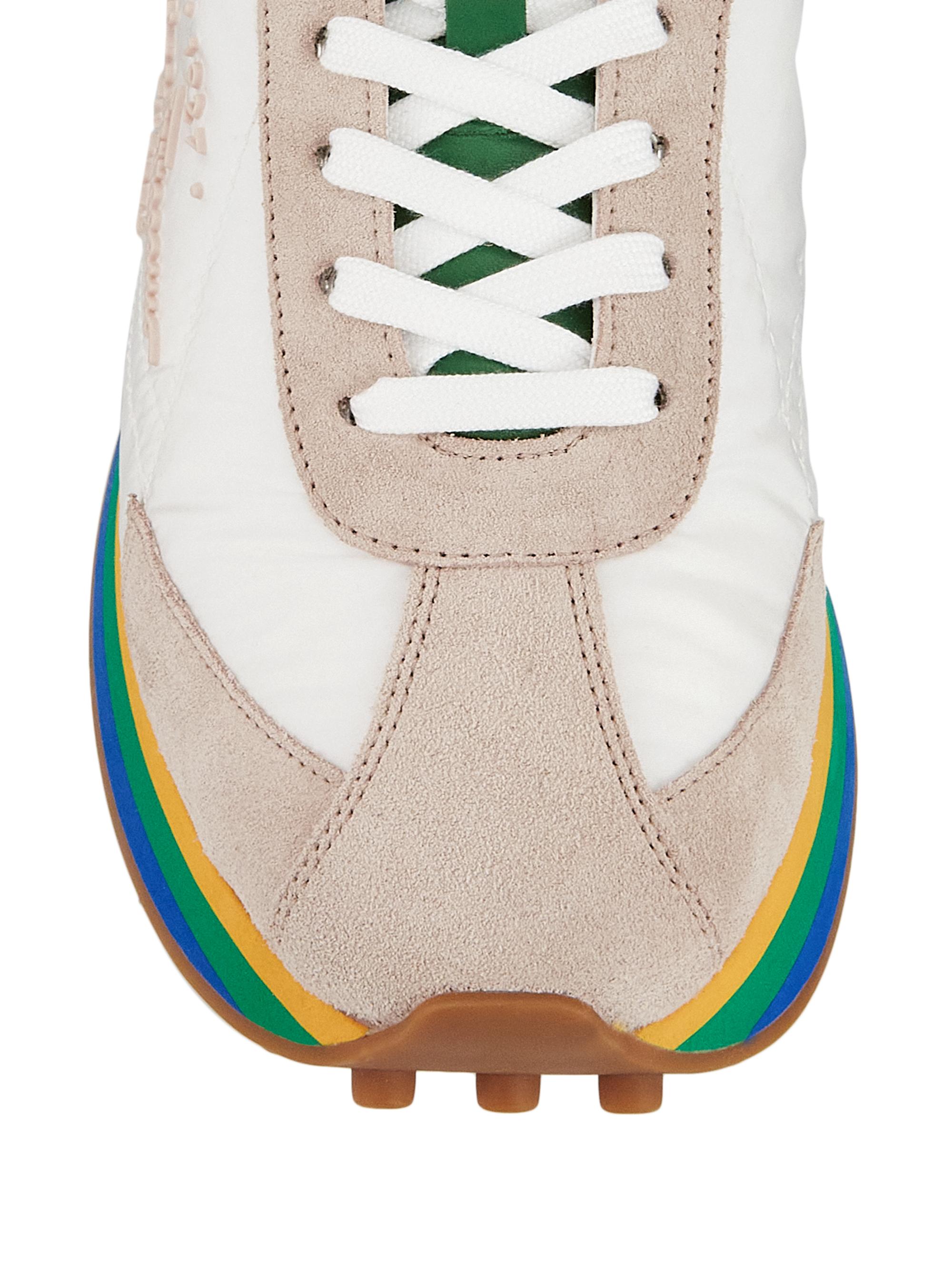 Shop FERRAGAMO Iggy Mixed Media Sneakers | Saks Fifth Avenue