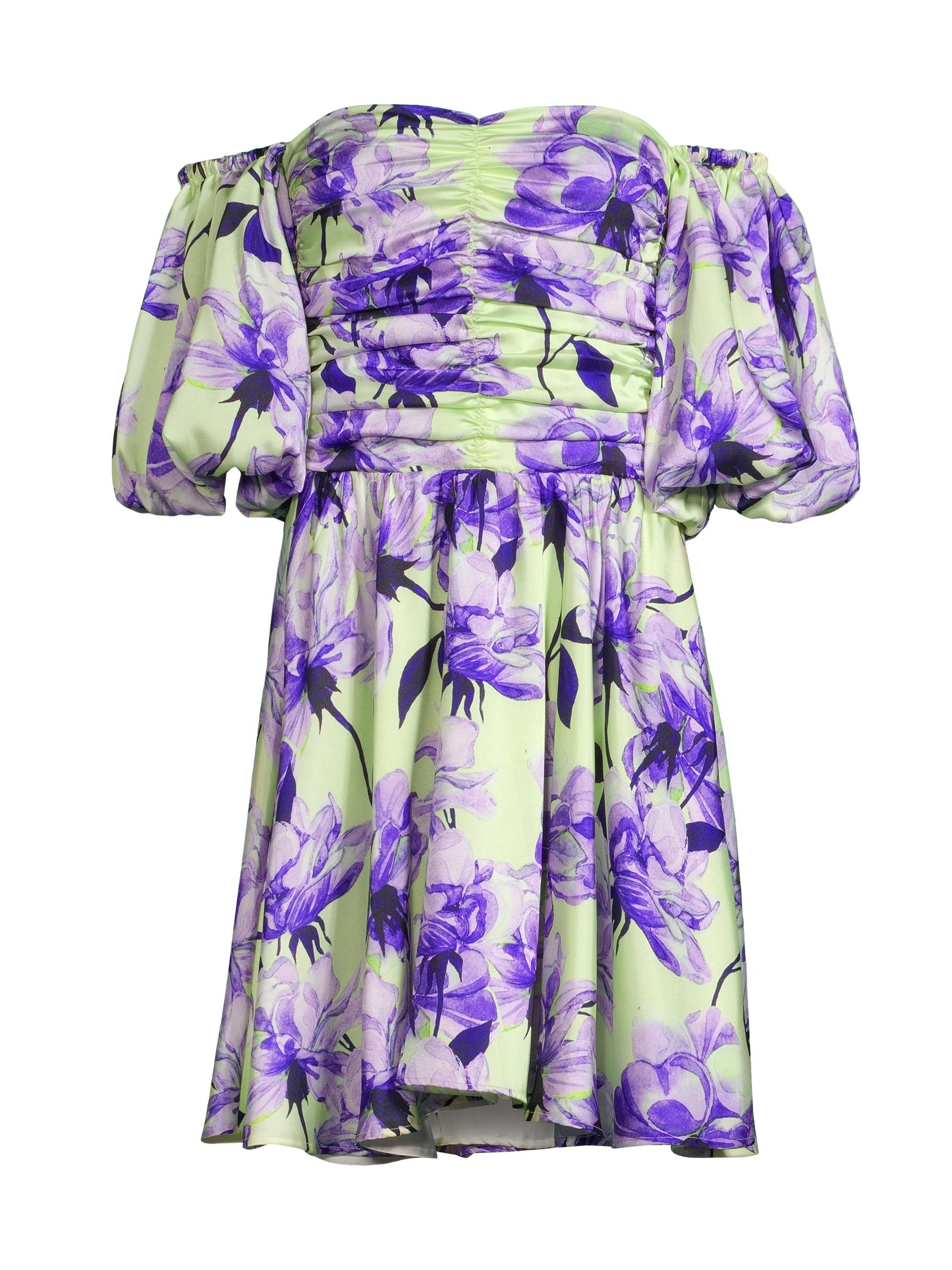 Delfi Women's Dahlia Off-The-Shoulder Puff-Sleeve Minidress - Lavender