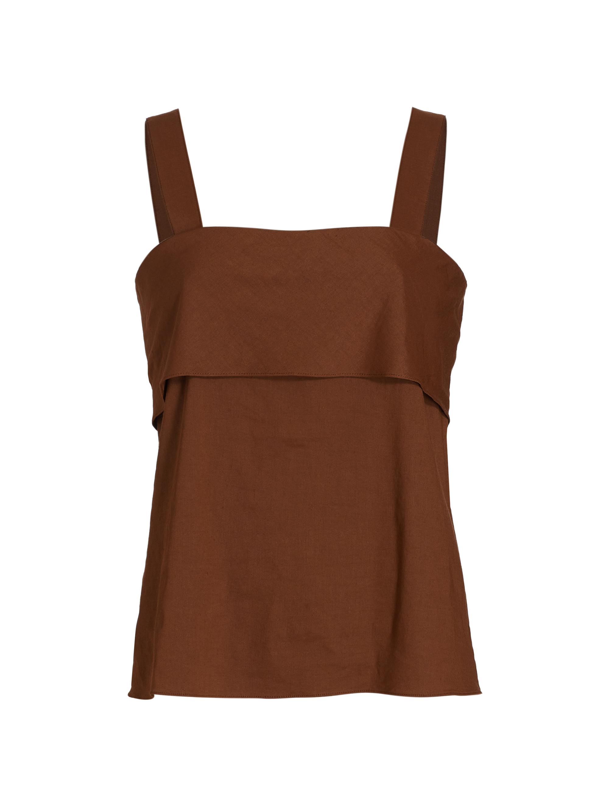 Theory Women's Linen-Blend Tank Top - Cognac