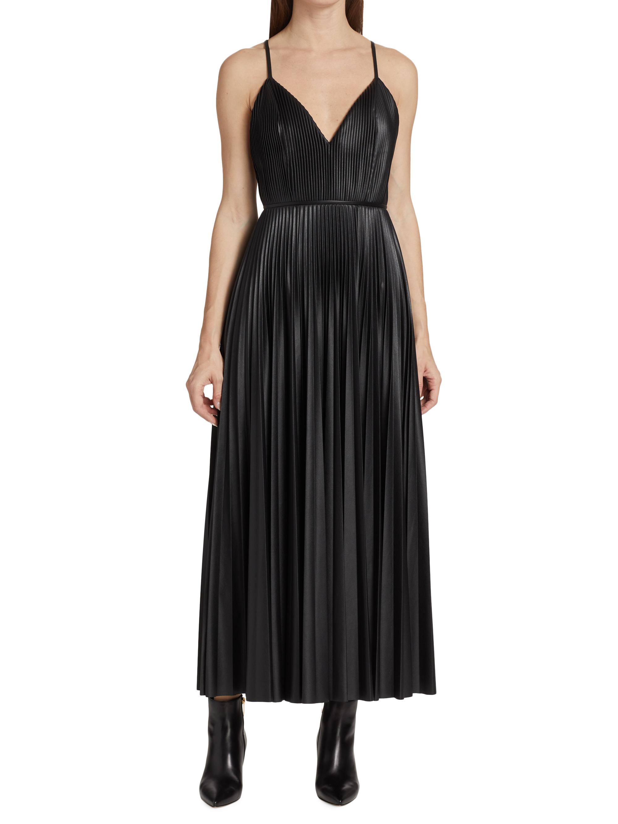 Altuzarra Maggiore Faux Leather Pleated Midi-Dress | Saks Fifth Avenue