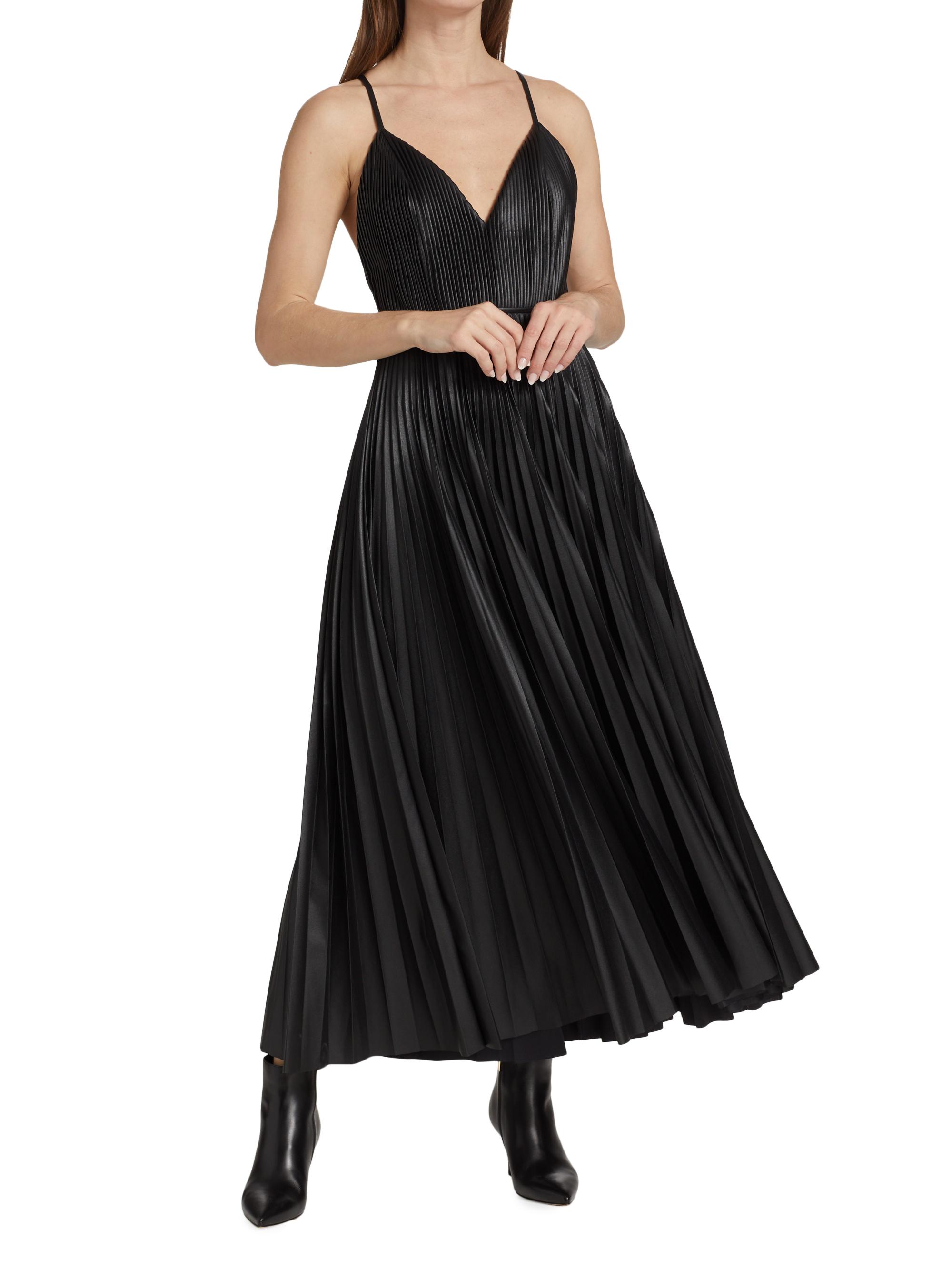 Altuzarra Maggiore Faux Leather Pleated Midi-Dress | Saks Fifth Avenue