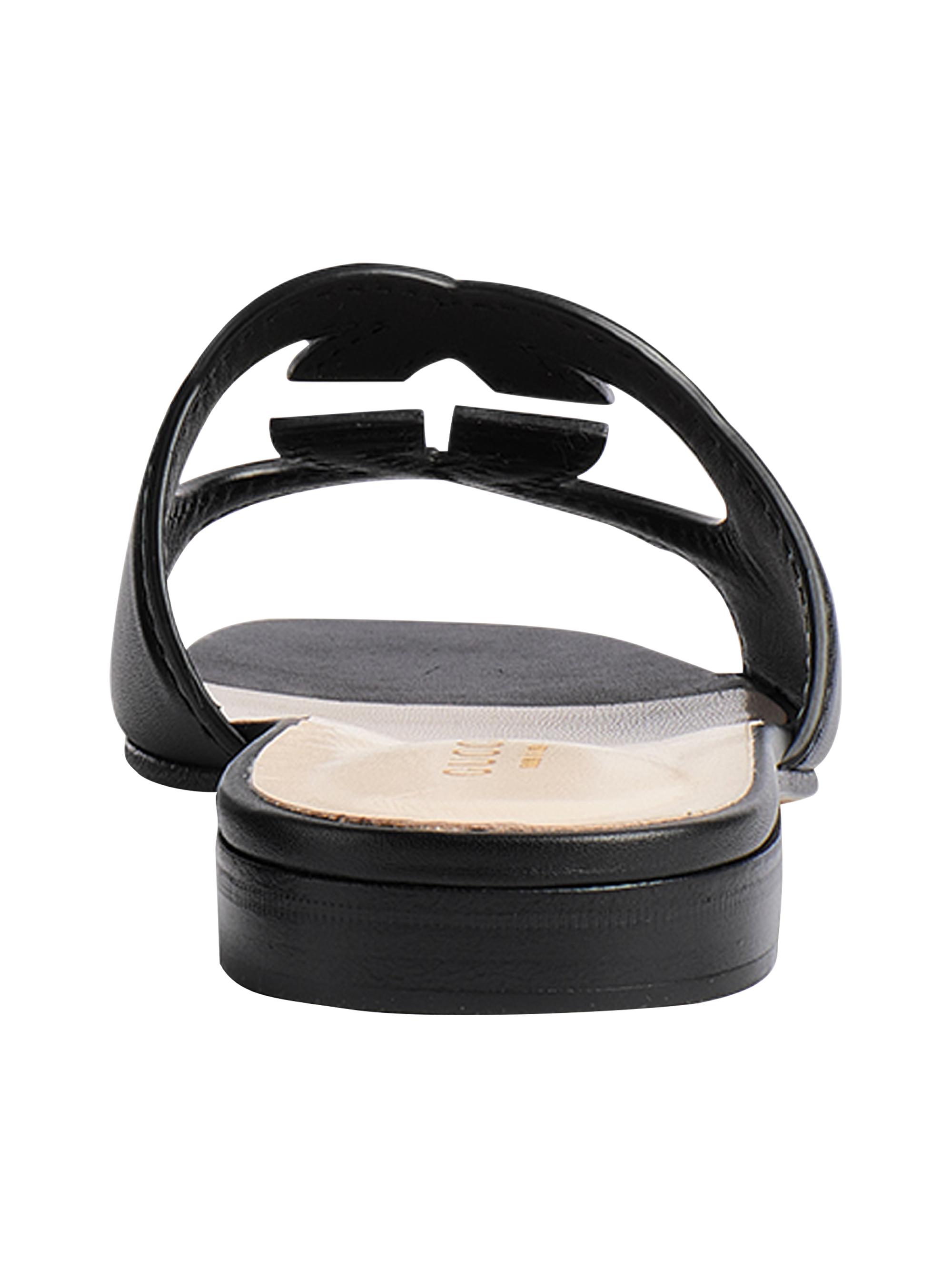 Gucci GG Cut-Out Leather Slides | Saks Fifth Avenue