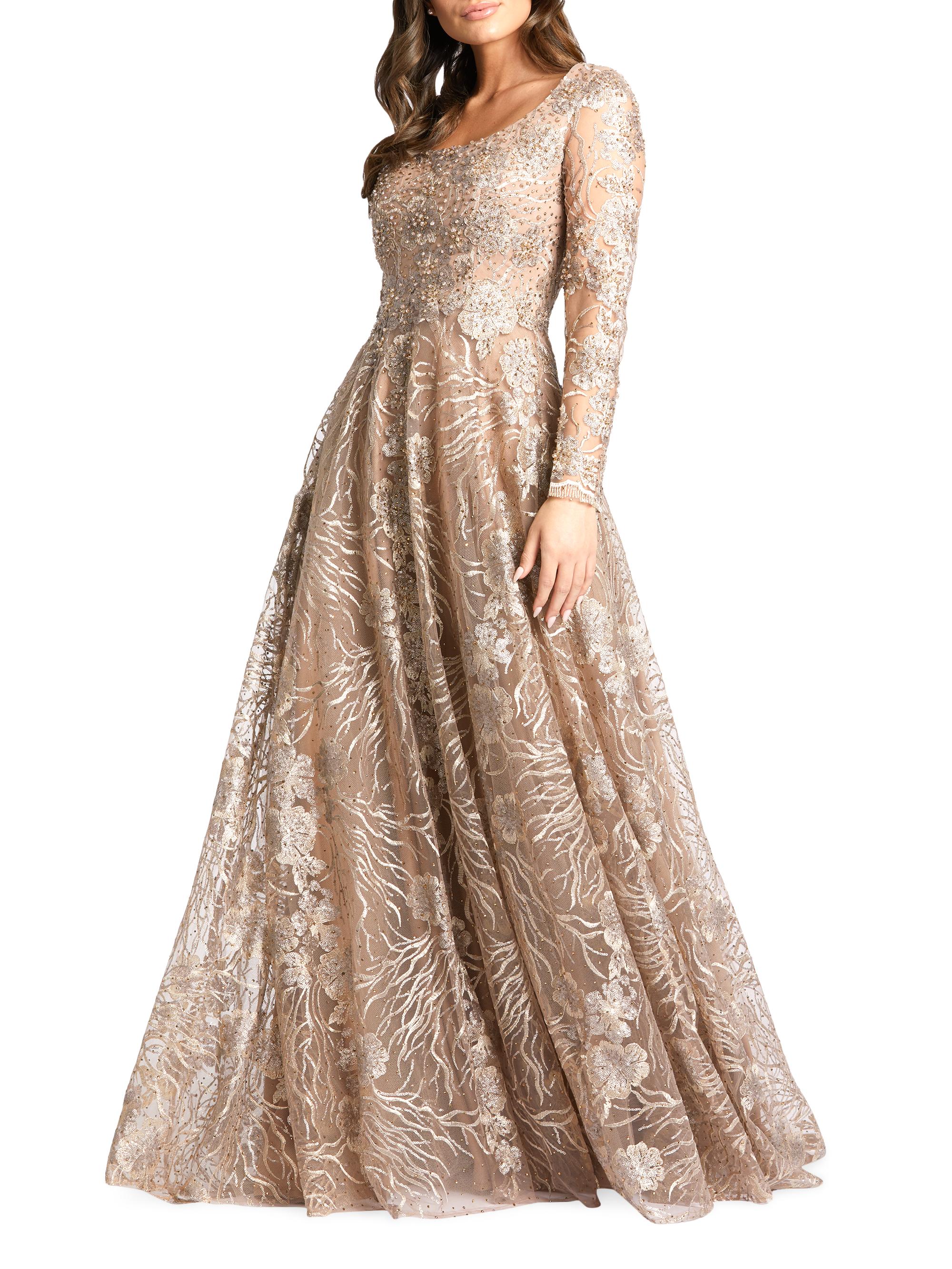 Mac Duggal Women's Metallic Embellished Gown - Vintage Gold