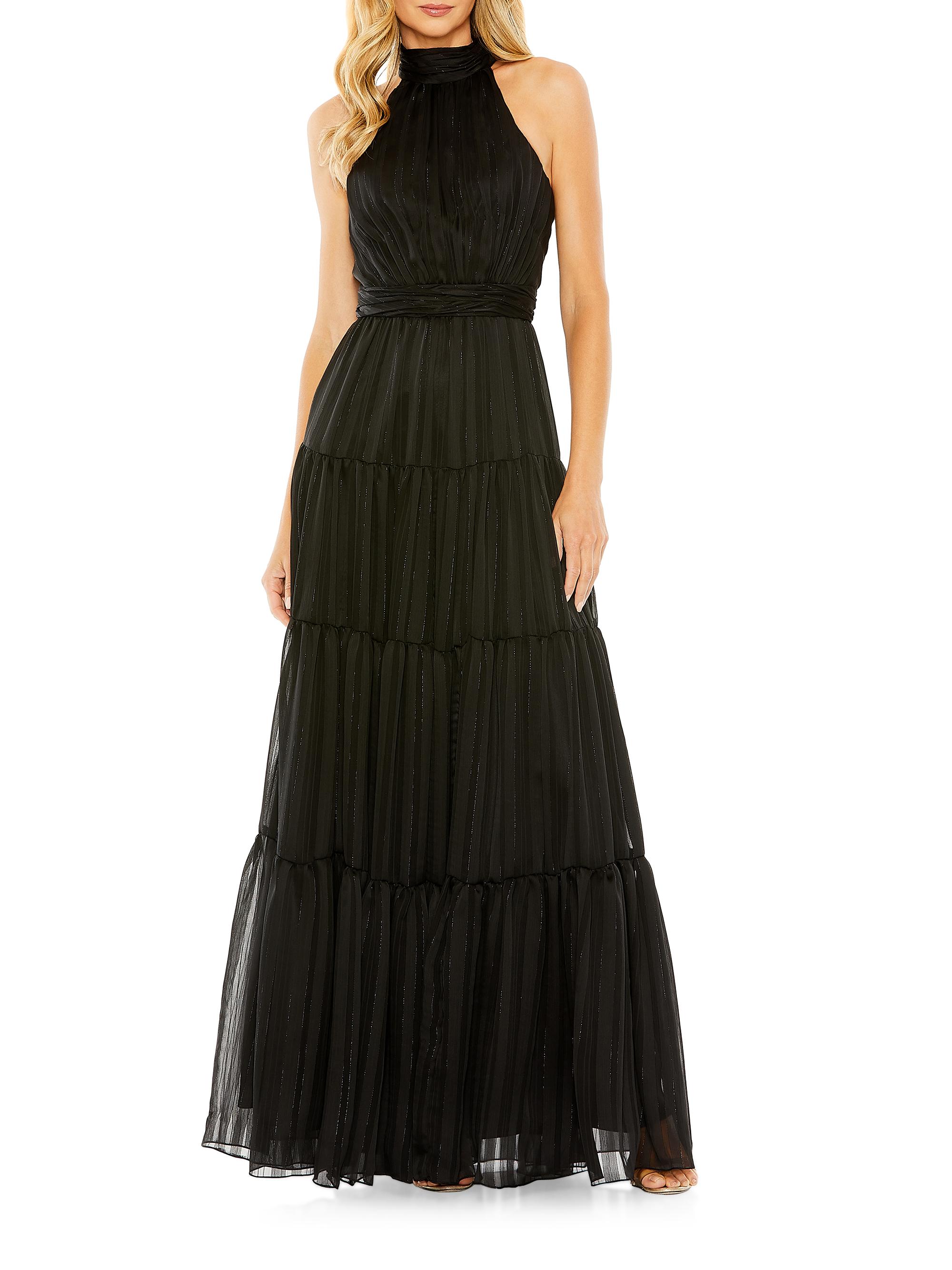 Mac Duggal Women's Satin Halter Gown - Black