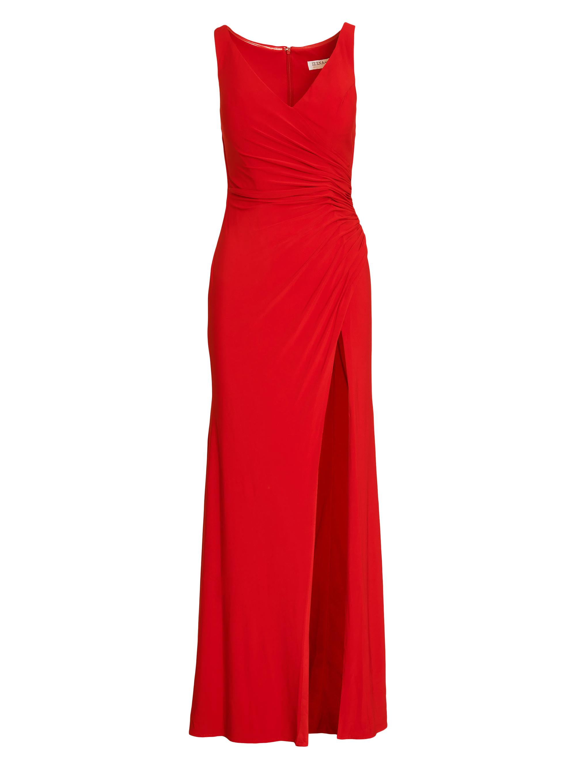 Mac Duggal Women's Jersey Faux Wrap Ruched Slip Gown - Red