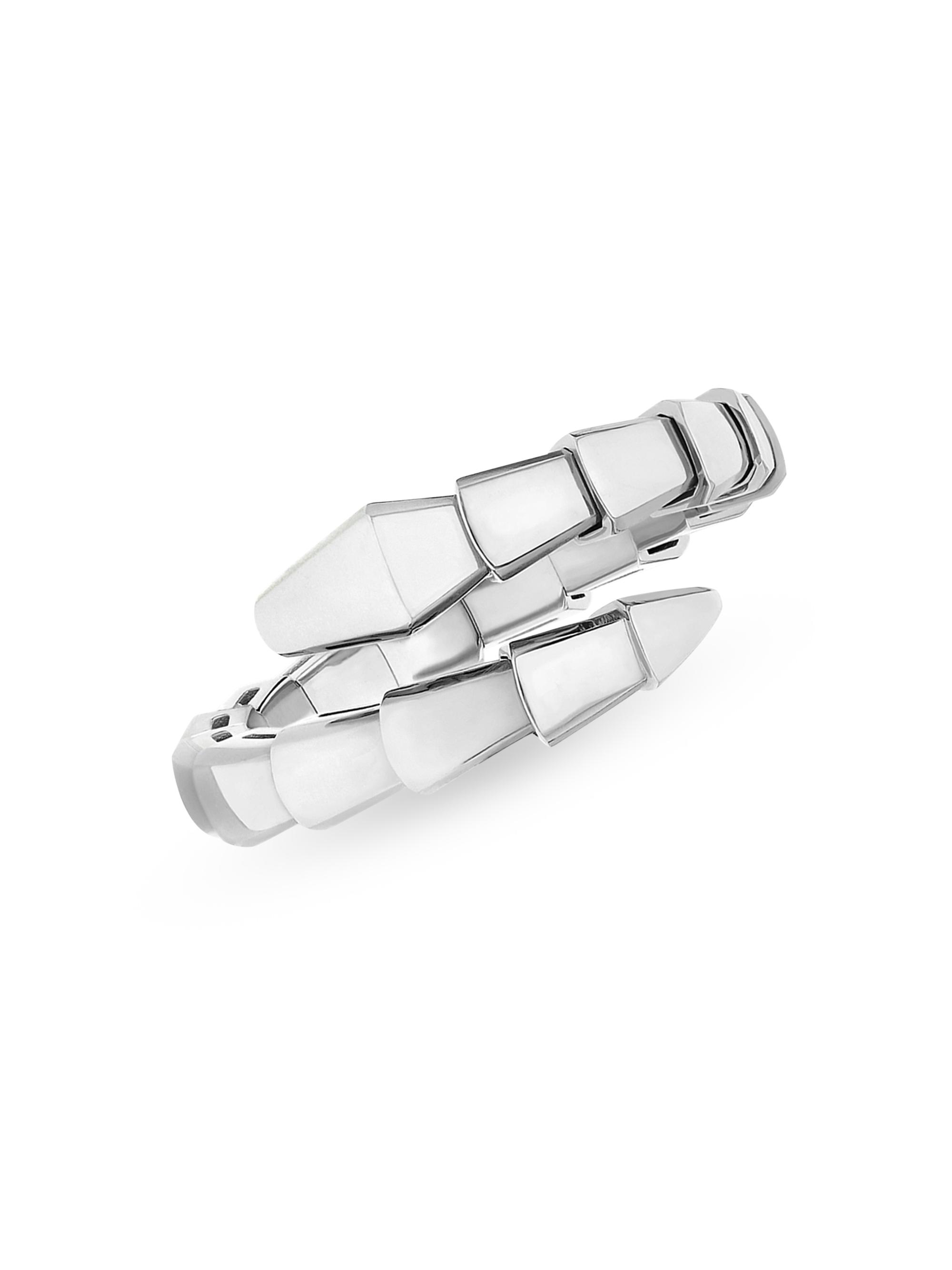 BVLGARI Serpenti Viper 18K White Gold Wrap Ring | Saks Fifth Avenue