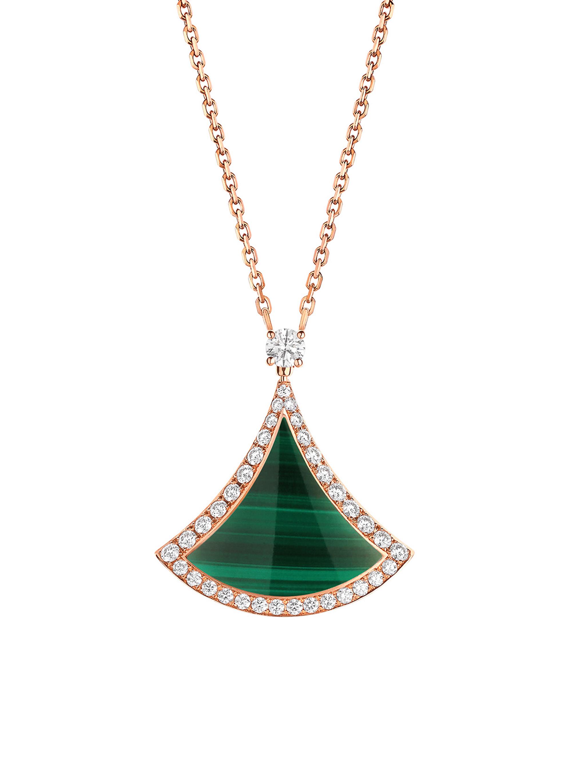 BVLGARI Women's Divas' Dream 18K Rose Gold, Malachite, & Diamond Pendant Necklace - Malachite