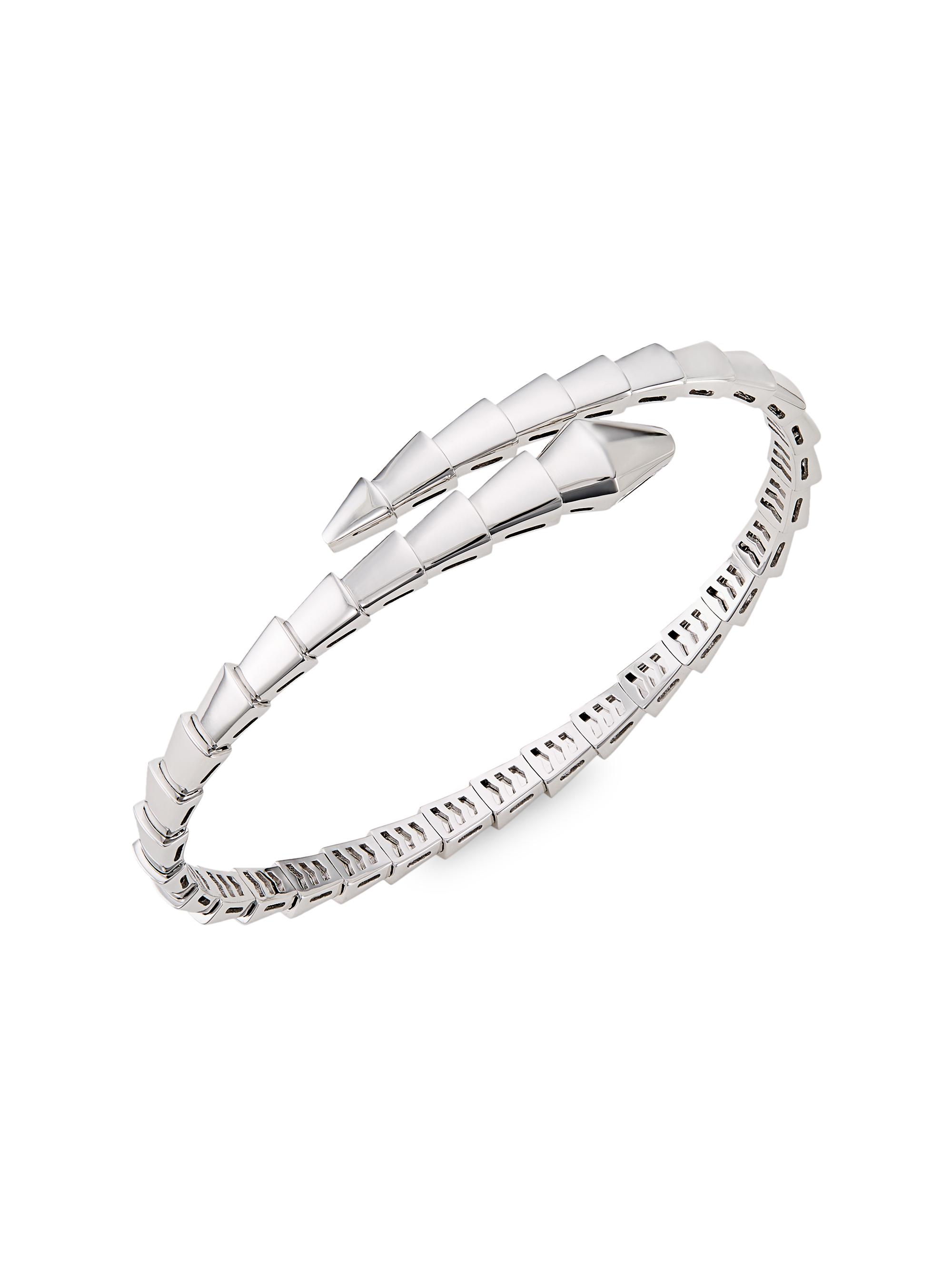 BVLGARI Serpenti Viper 18K White Gold Wrap Bracelet Saks Fifth