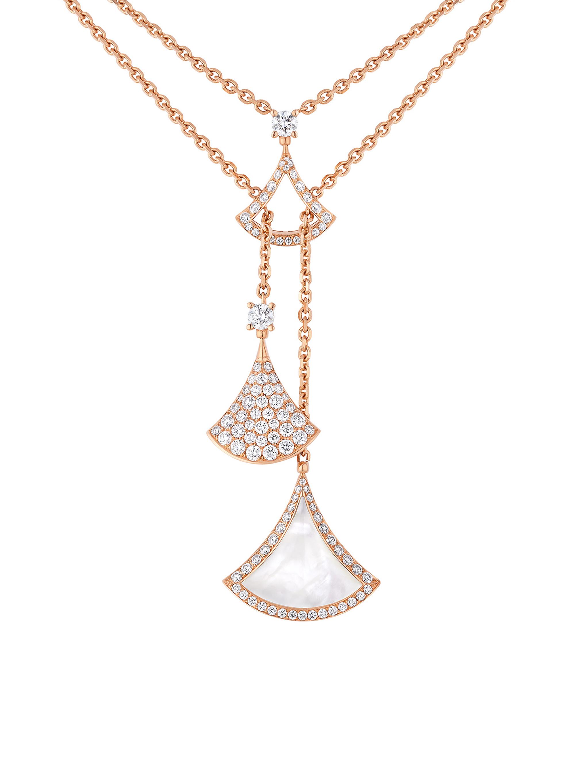 BVLGARI Women's Divas'Dream 18K Rose Gold, Mother-Of-Pearl, & Diamond Double-Chain Necklace - Mother Of Pearl