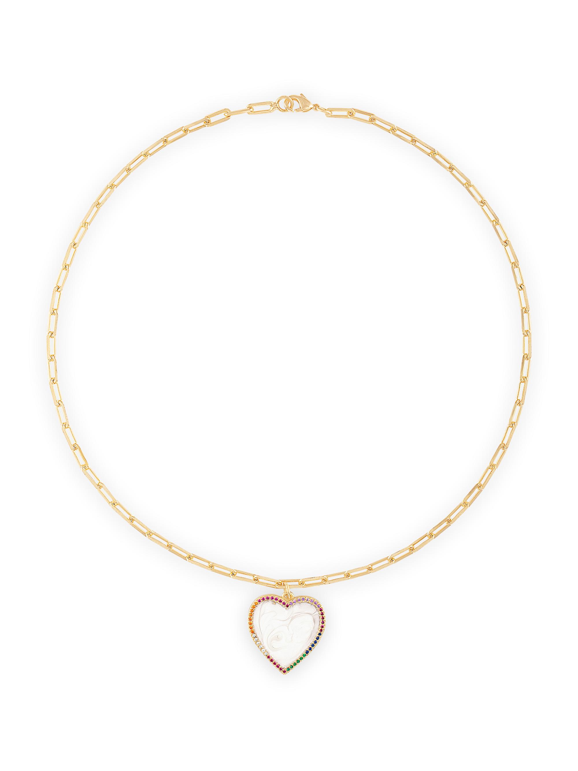 Alexa Leigh Women's 18K Gold-Filled, Enamel & Cubic Zirconia Rainbow Heart Necklace