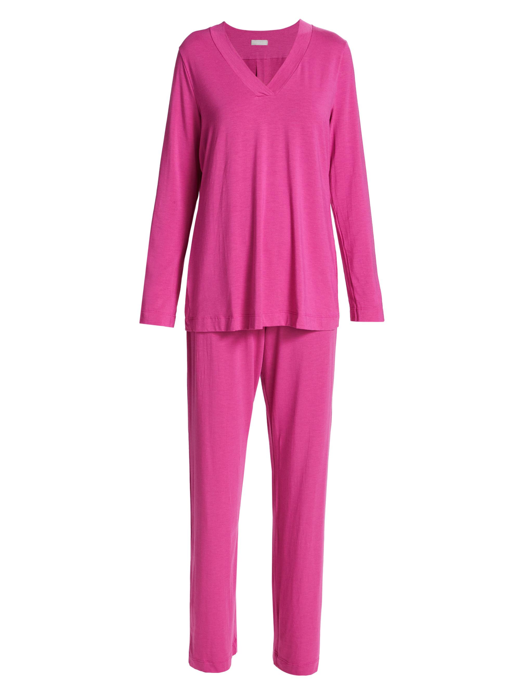Hanro Women's Champagne 2-Piece Jersey Pajama Set - Very Berry