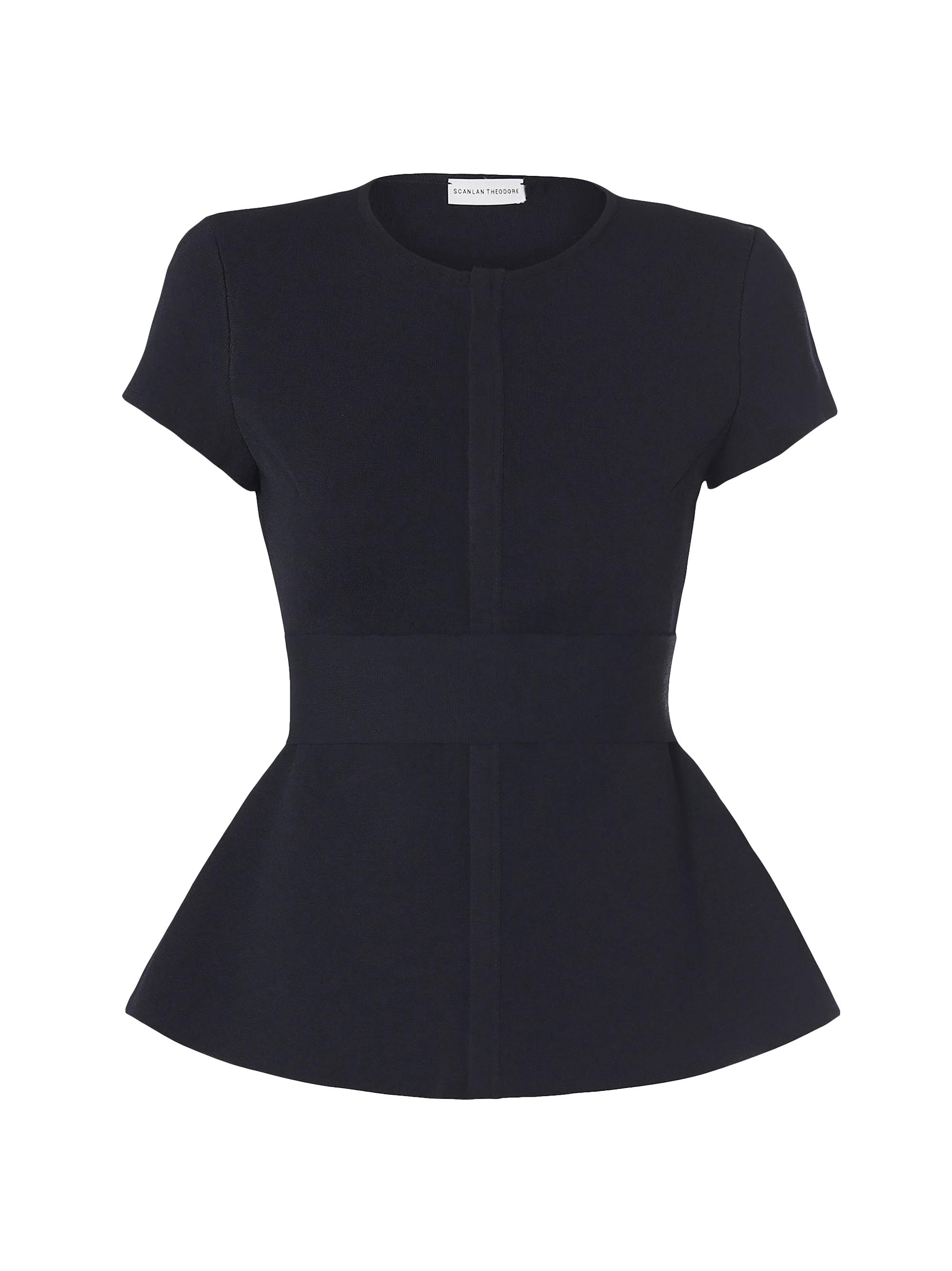 Scanlan Theodore Women's Belted Crepe Knit Jacket - Navy