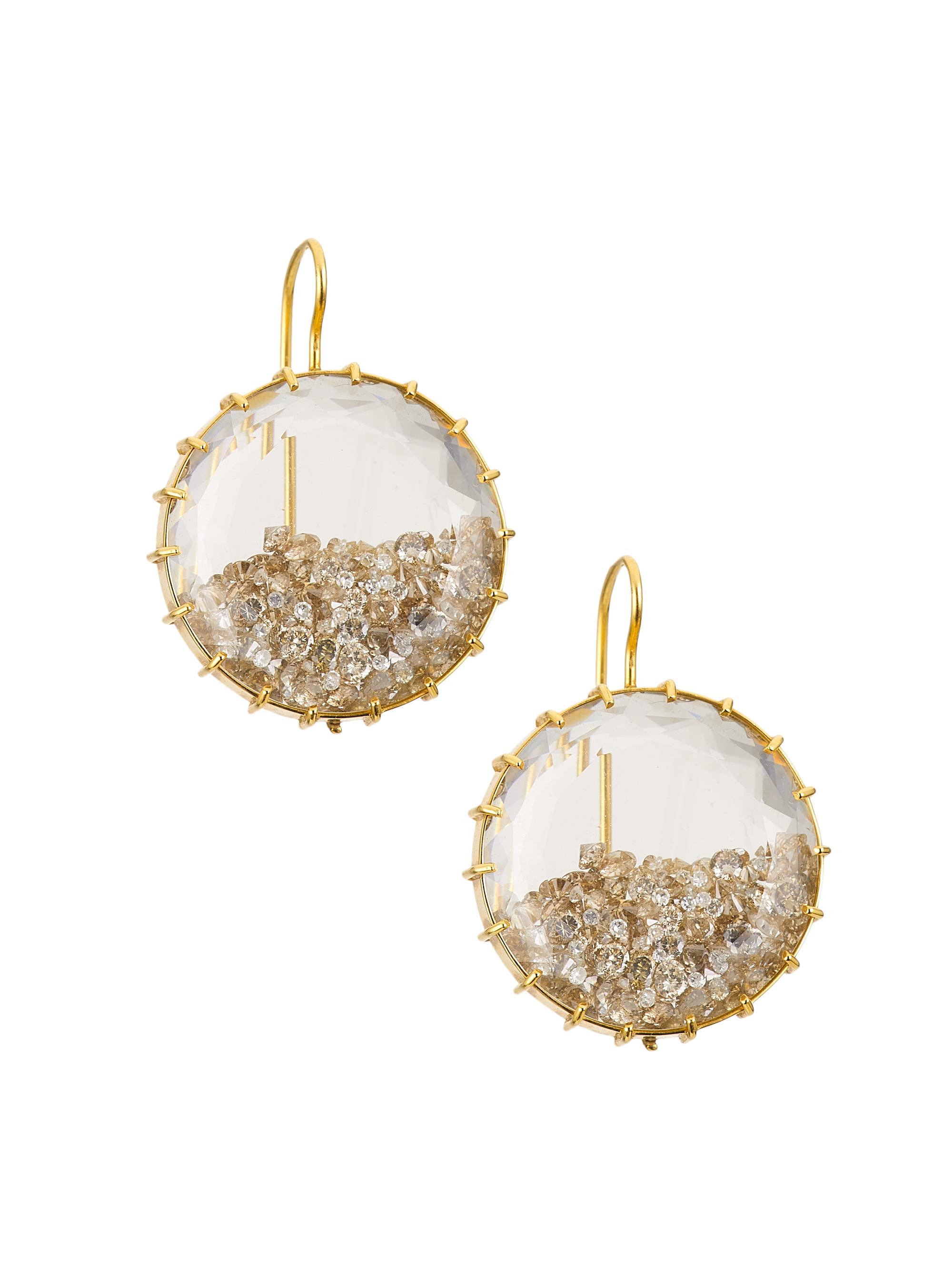 Renee Lewis Women's Shake 18K Yellow Gold & Diamond Drop Earrings