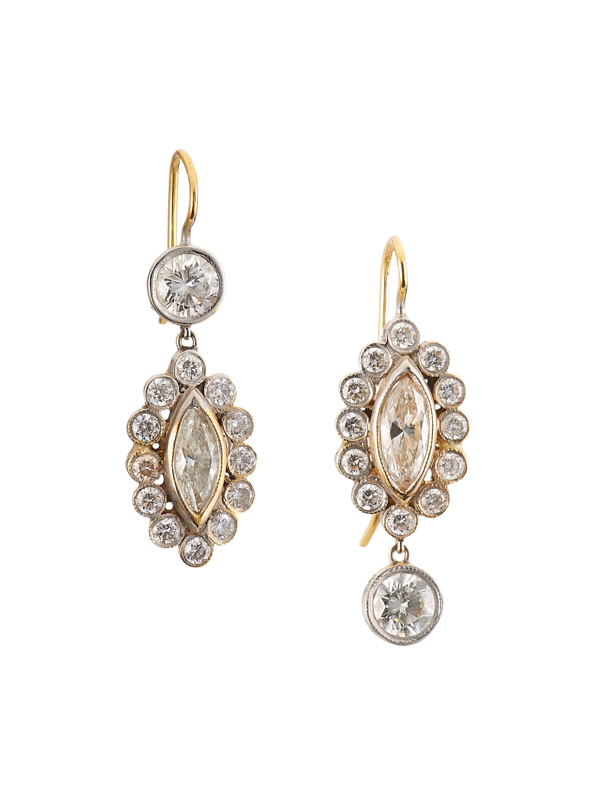 Renee Lewis Women's 18K White Gold & White Diamond Drop Earrings