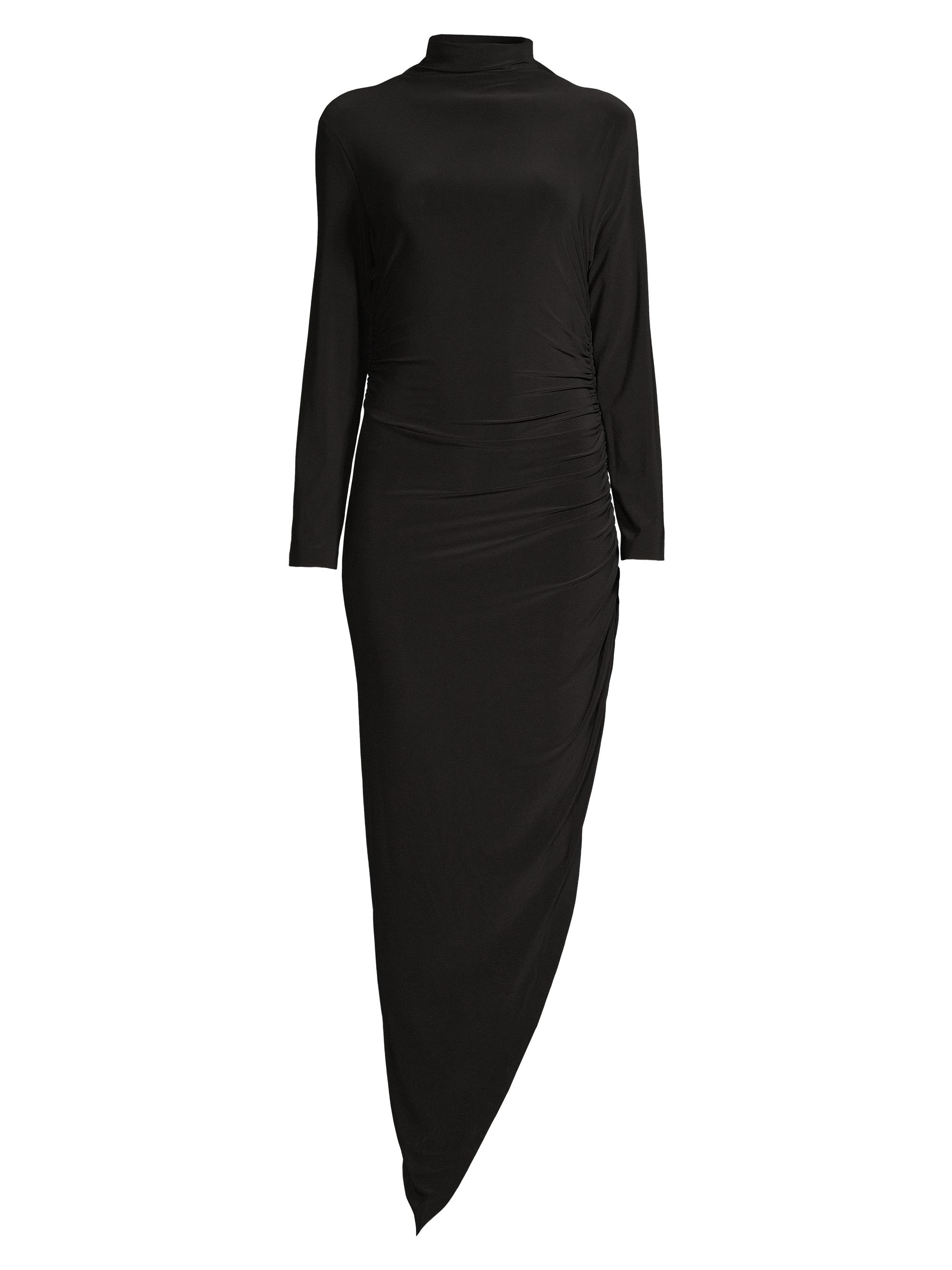 Norma Kamali Women's Draped Turtleneck Gown - Black