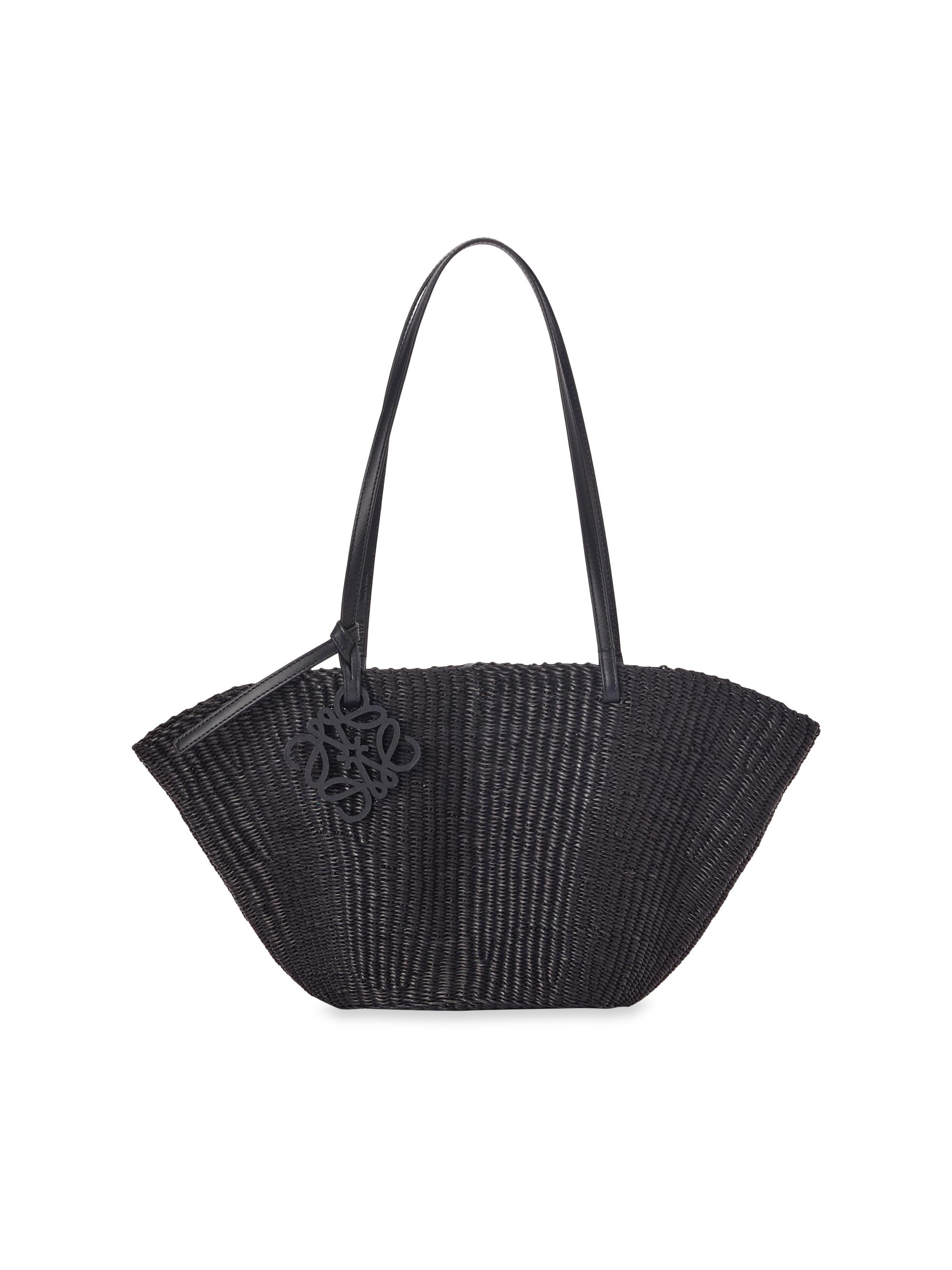 LOEWE Women's Small Anagram Raffia Basket Tote - Black