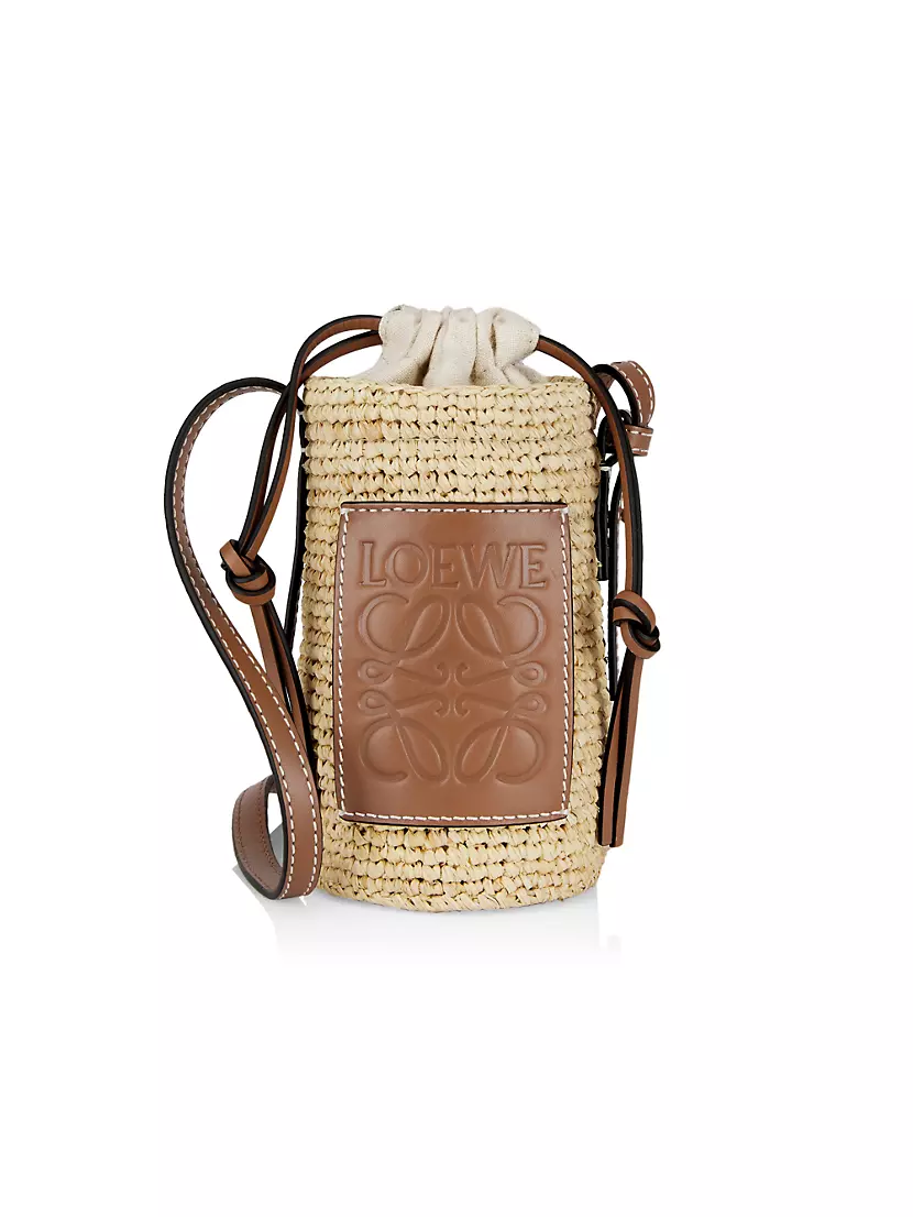 Loewe Beige/Brown Woven Raffia and Leather Cylinder Pocket Crossbody Bag  Loewe | The Luxury Closet