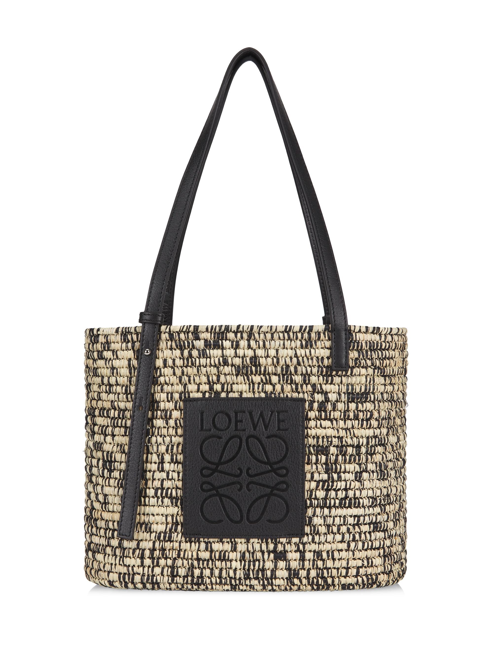 LOEWE Women's Leather-Trimmed Raffia Basket Bag - Raffia
