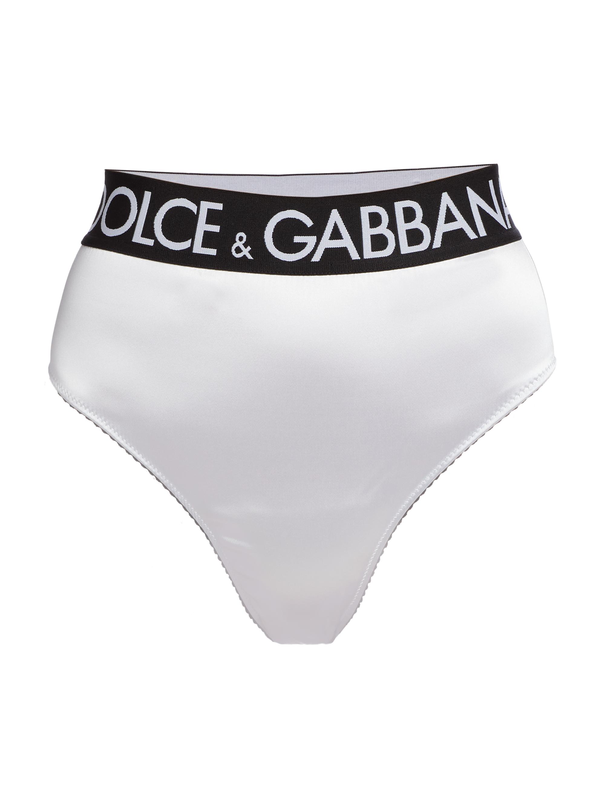 Dolce & Gabbana Women's Logo High-Waisted Bikini-Cut Brief - Optic White