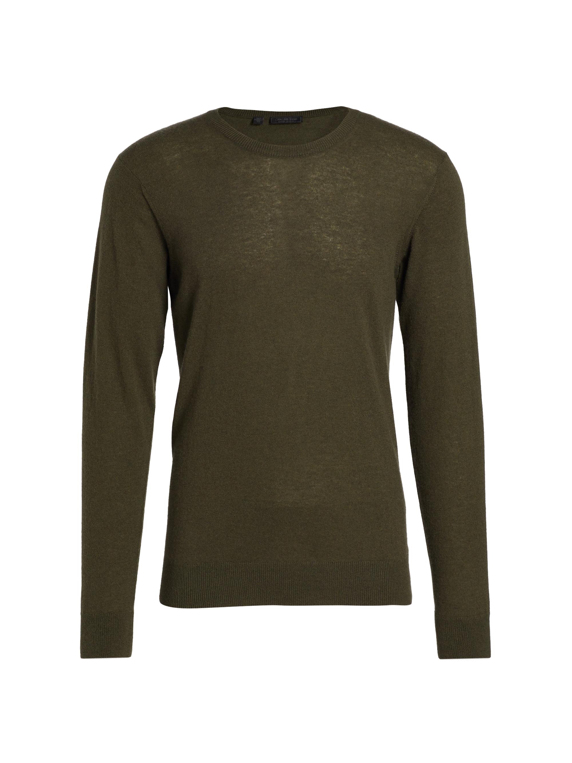 Saks Fifth Avenue Men's COLLECTION Lightweight Cashmere Crewneck Sweater - Olive