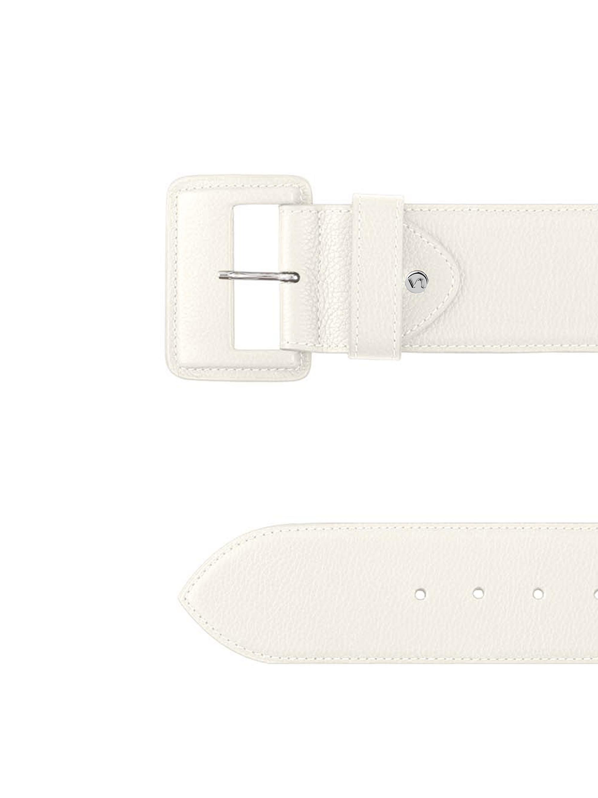 Vaincourt Women's La Merveilleuse Leather Belt - White