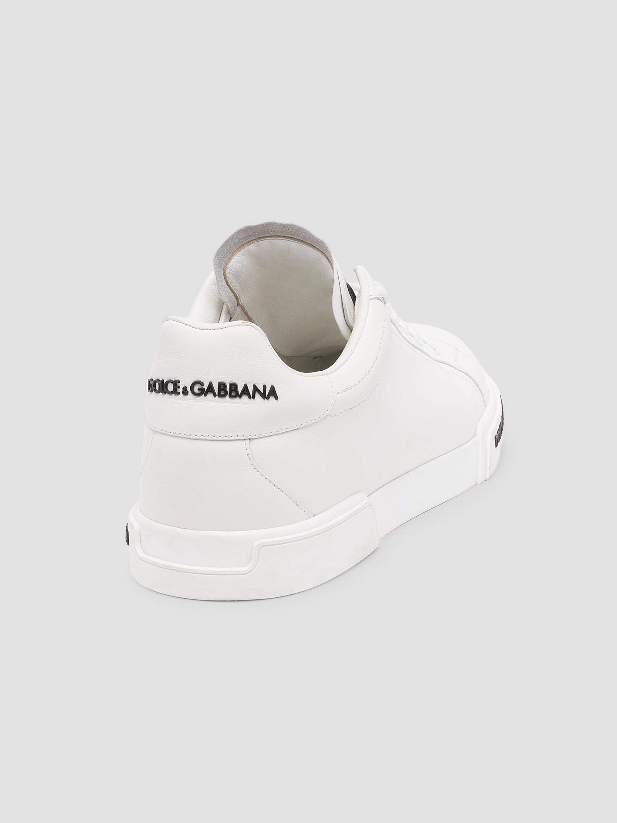 白デニム　DOLCE&GABBANA Dolce&Gabbana Portofino Leather Sneakers | Saks Fifth Avenue