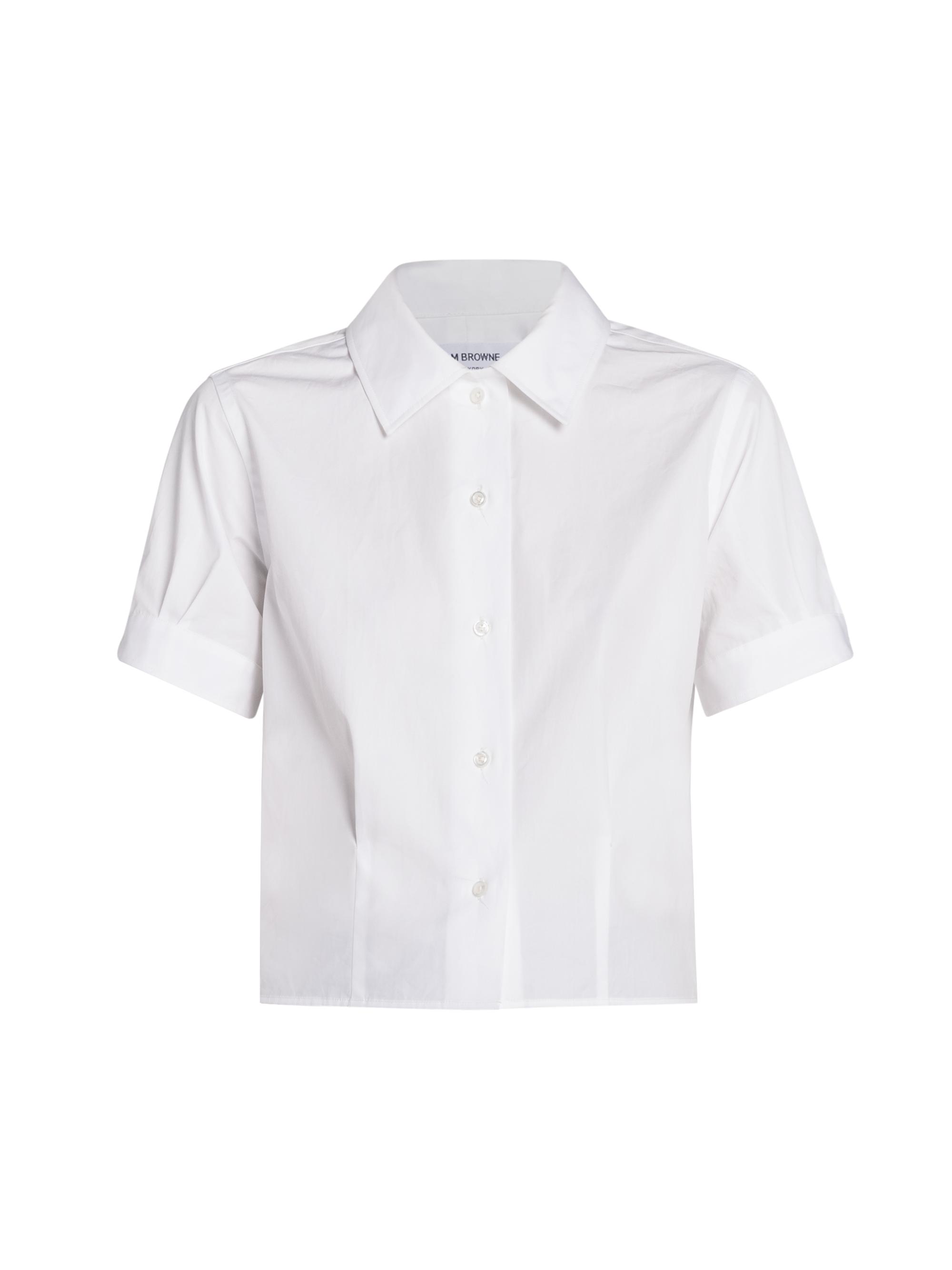 Thom Browne Women's Cropped Pintuck Poplin Shirt - White