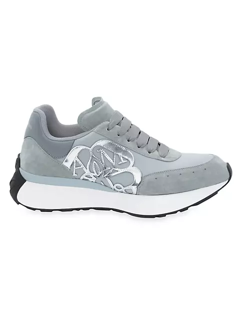 Alexander McQueen Men's Sprint Runner Sneakers - Grey - Size 10