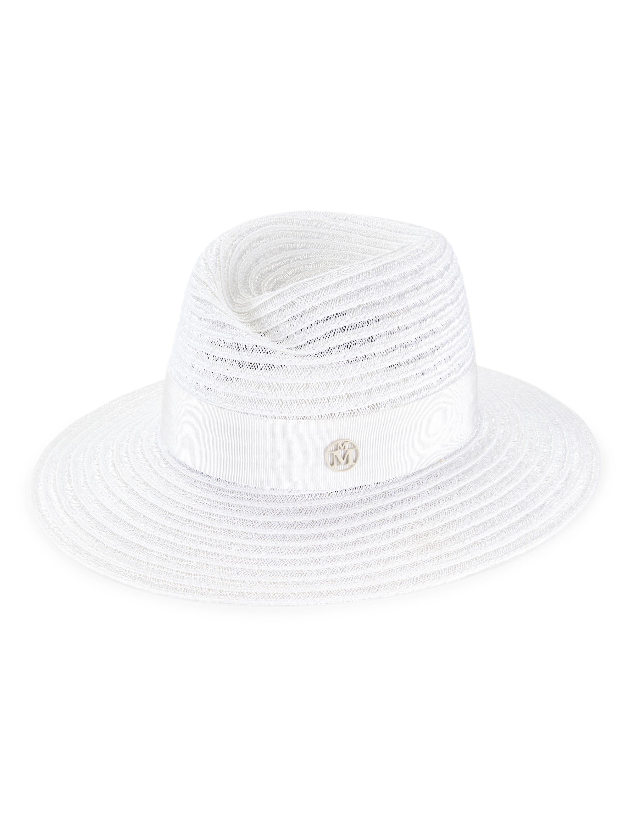 Maison Michel Women's Virginie Straw Fedora Hat - White