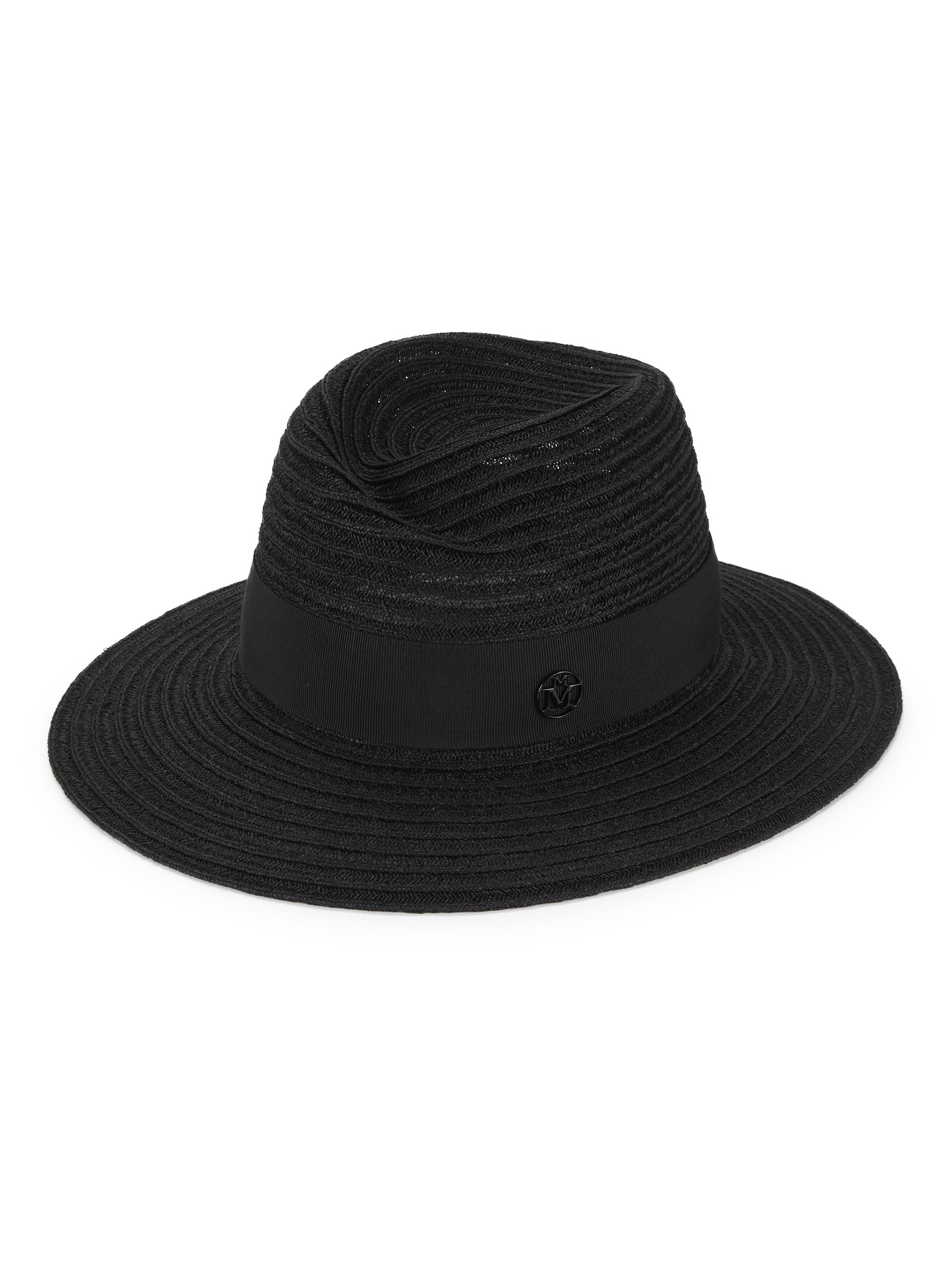 Maison Michel Women's Virginie Straw Fedora Hat - Black