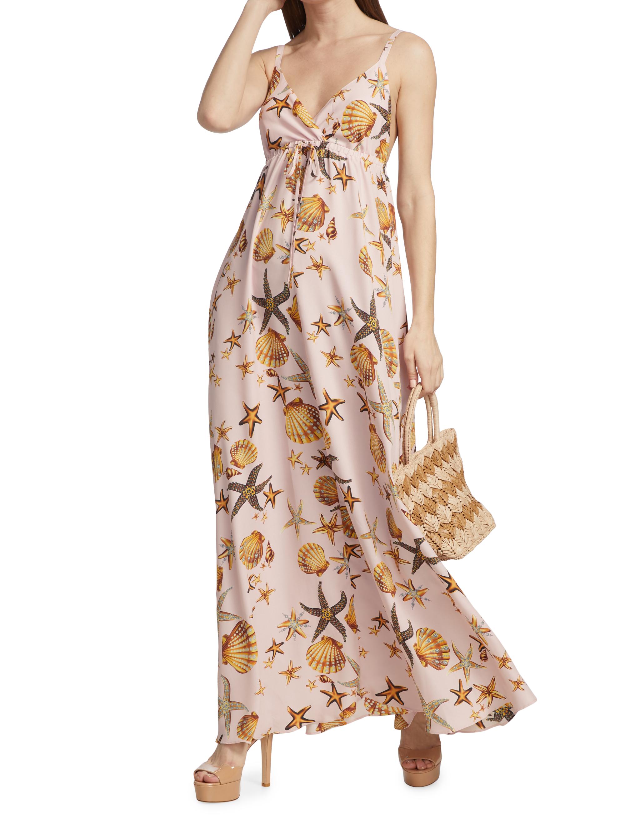 L'AGENCE Sachi Shell-Print Maxi Dress | Saks Fifth Avenue
