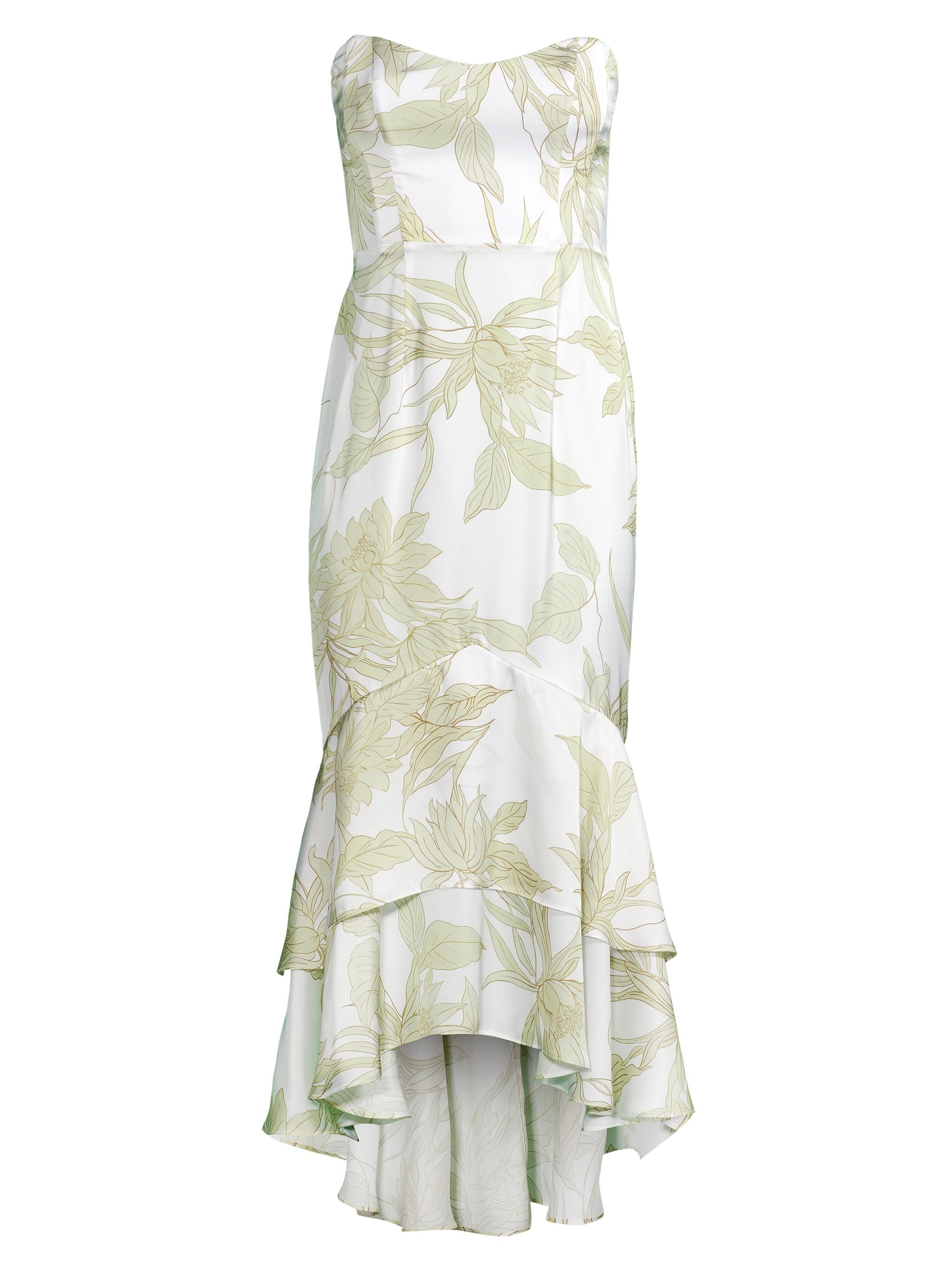 Katie May Women's Cece Strapless Hi-Lo Dress - Green Floral