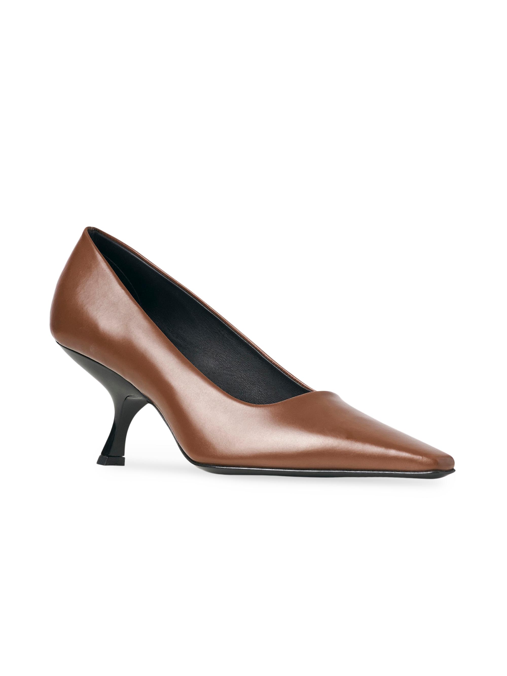 The Row Leather Kitten-Heel Pumps | Saks Fifth Avenue