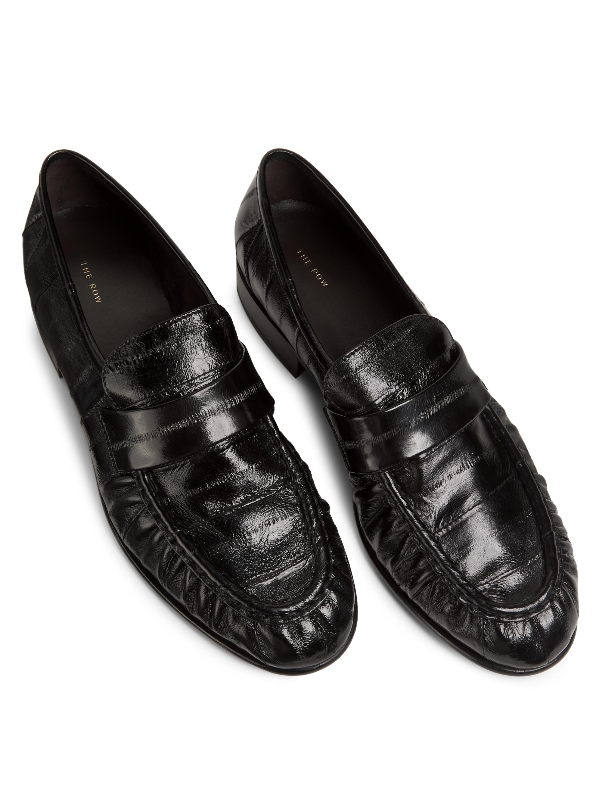 The Row Metallic Eel Skin Loafers | Saks Fifth Avenue