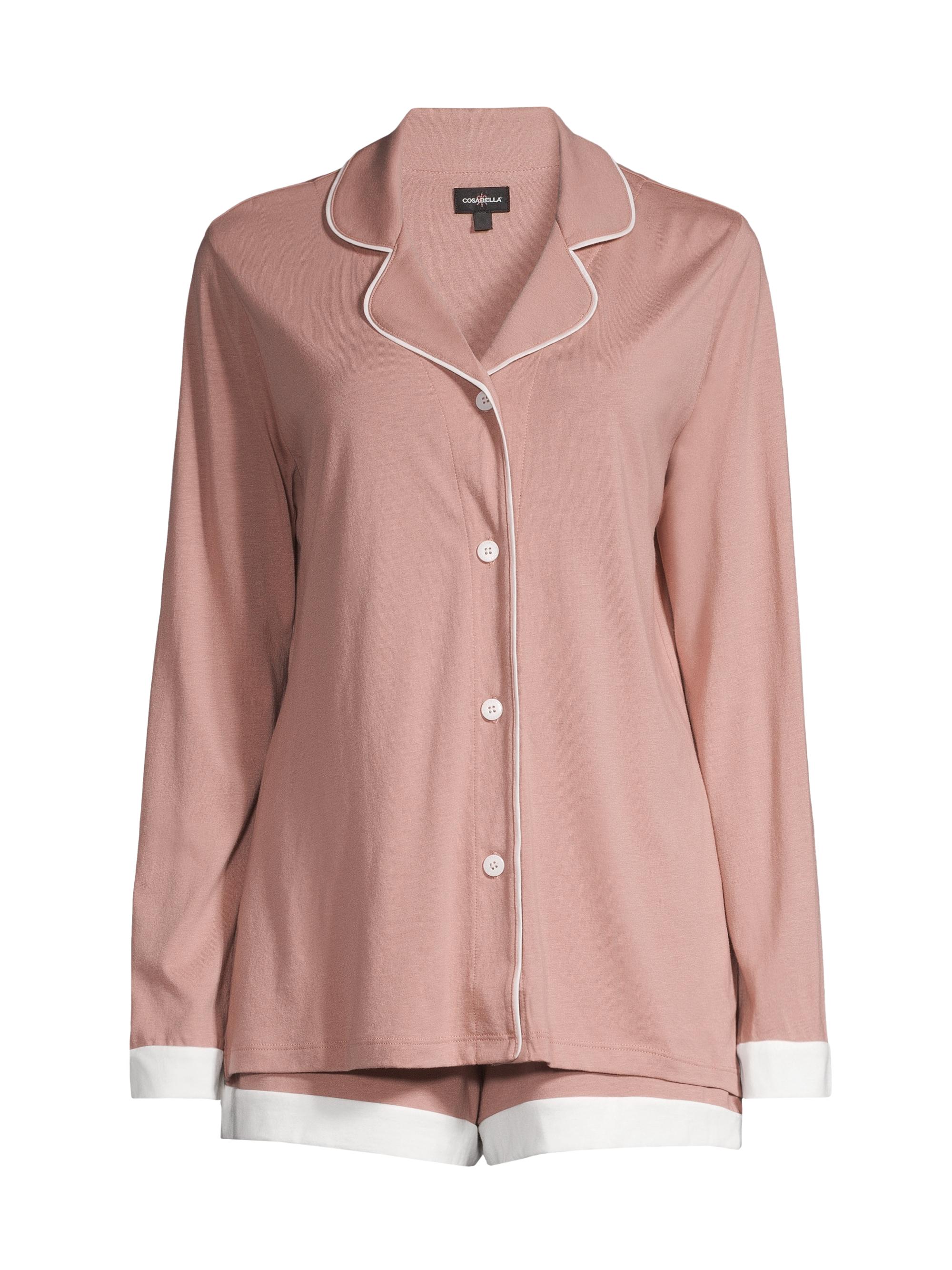 Cosabella Women's Bella Long-Sleeve Boxer 2-Piece Pajama Set - Mandorla Moon