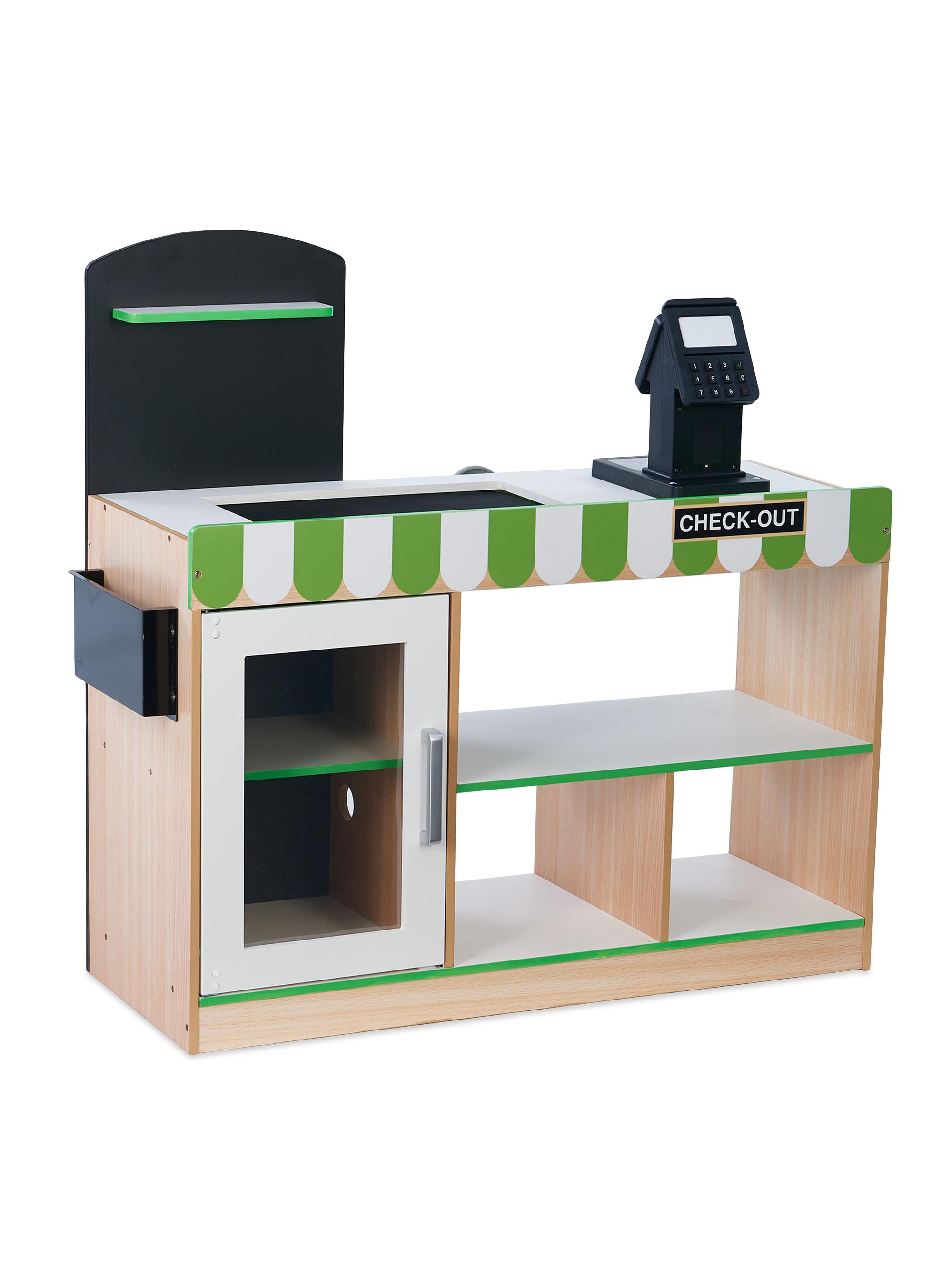Teamson Kid's Cashier Austin Play Market Stand - Green Wood