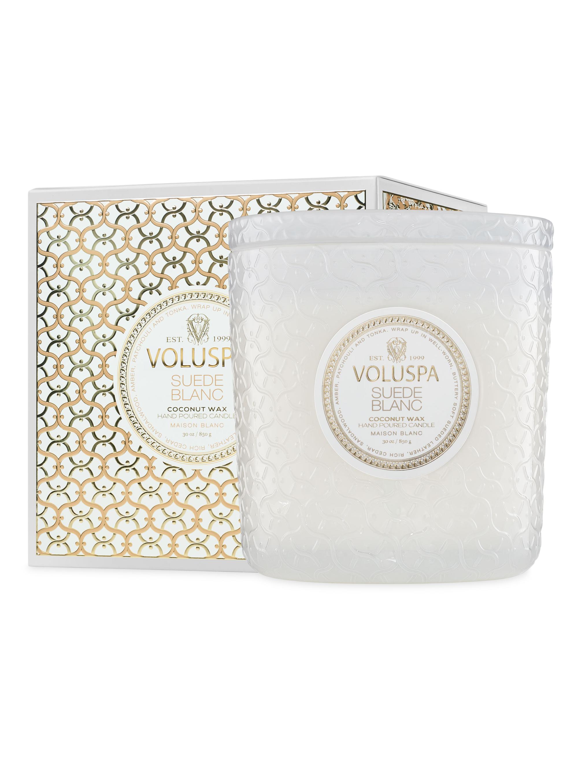 Voluspa Suede Blanc Luxe Candle