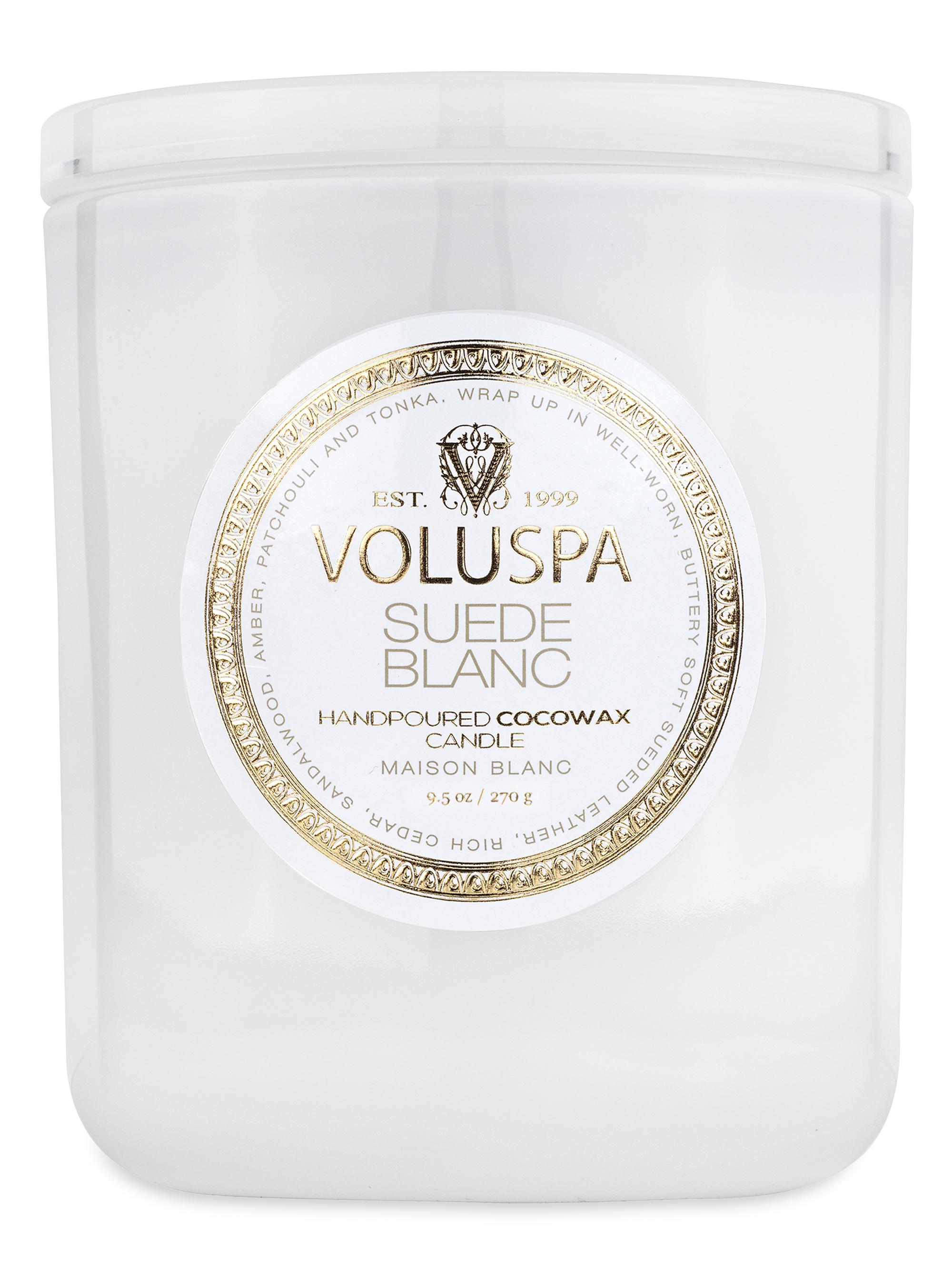 Voluspa Suede Blanc Boxed Classic Candle