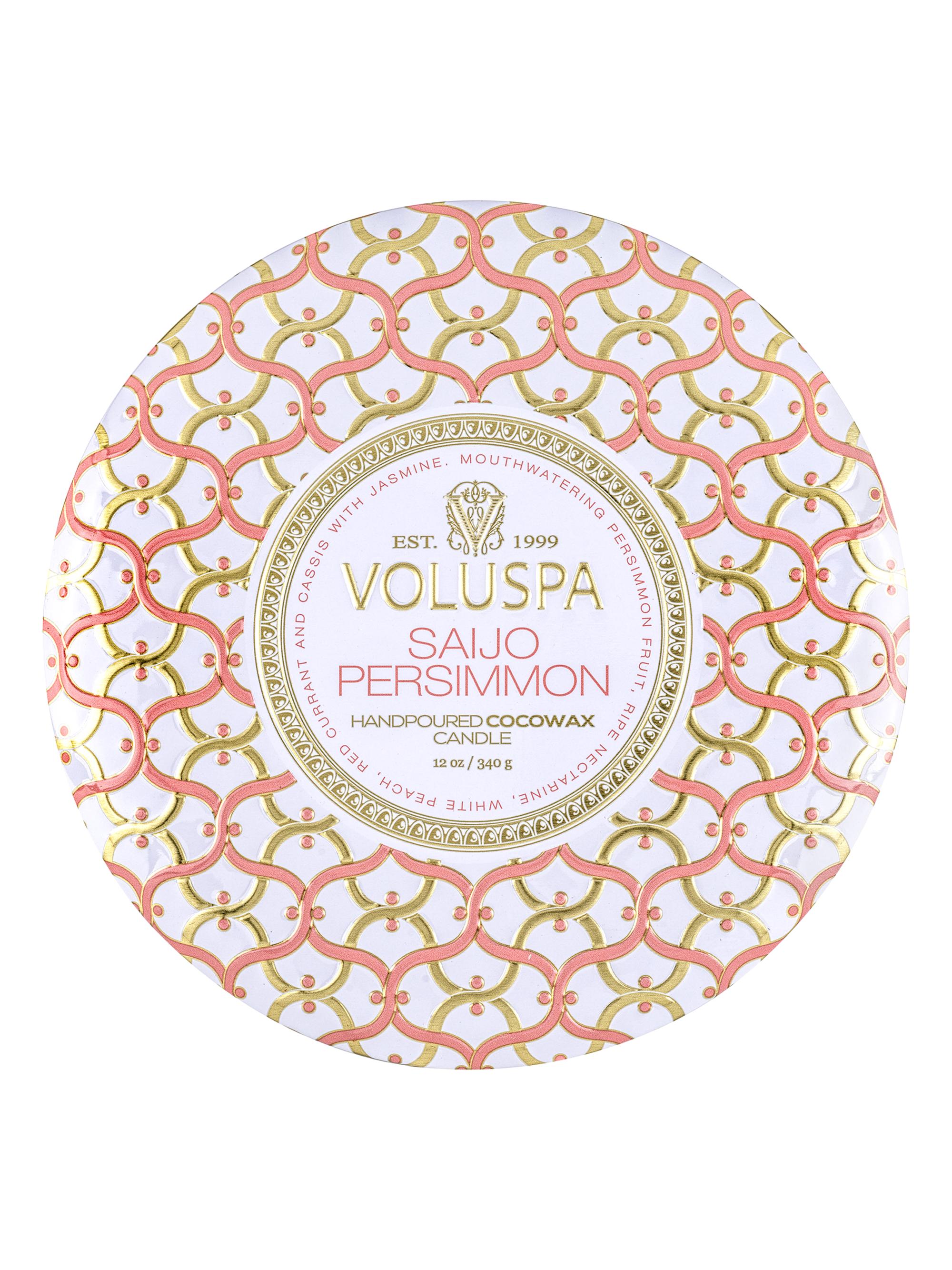 Voluspa Saijo Persimmon 3-Wick Tin Candle