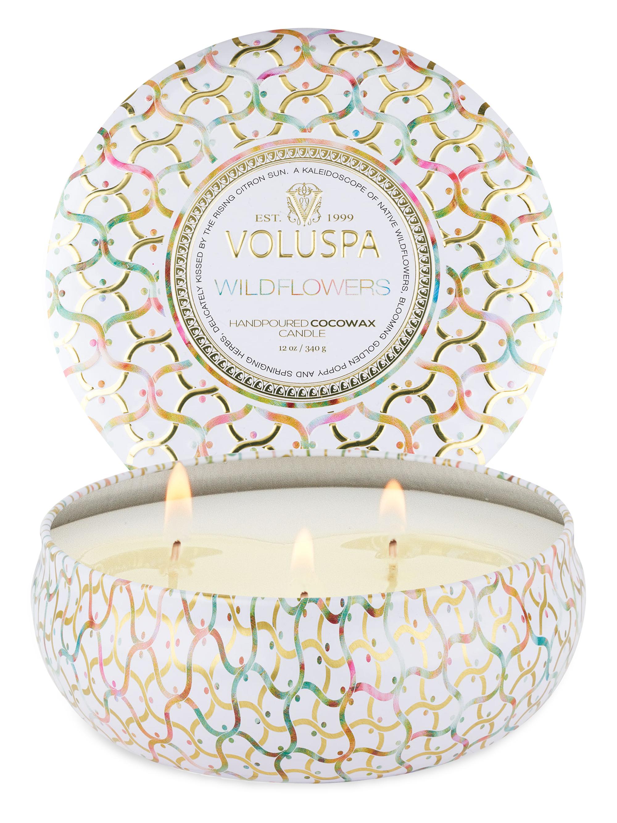 Voluspa Wildflowers 3-Wick Tin Candle