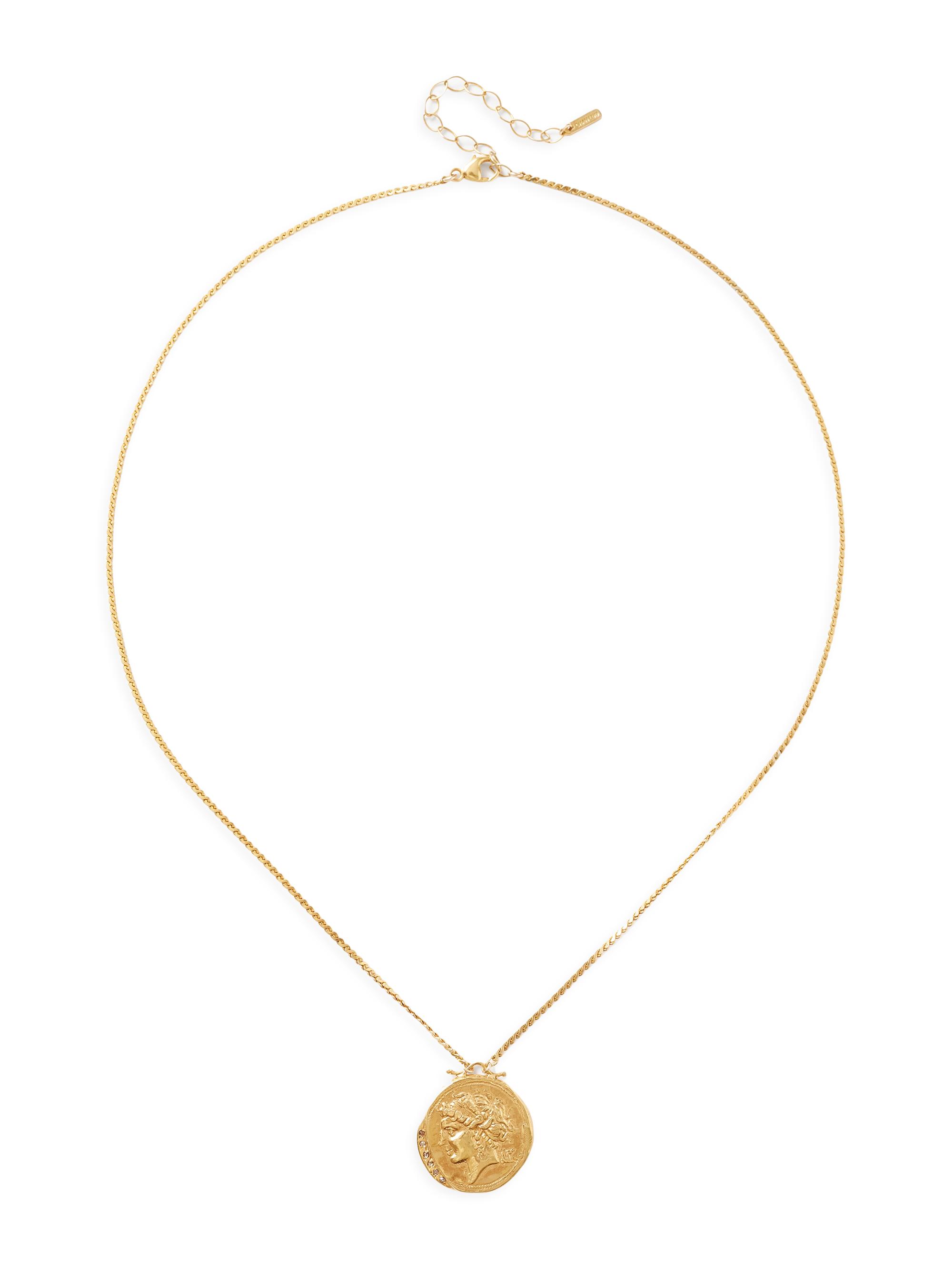 Chan Luu Women's 18K-Gold-Plated & Champagne Diamonds Coin Necklace - Yellow Gold