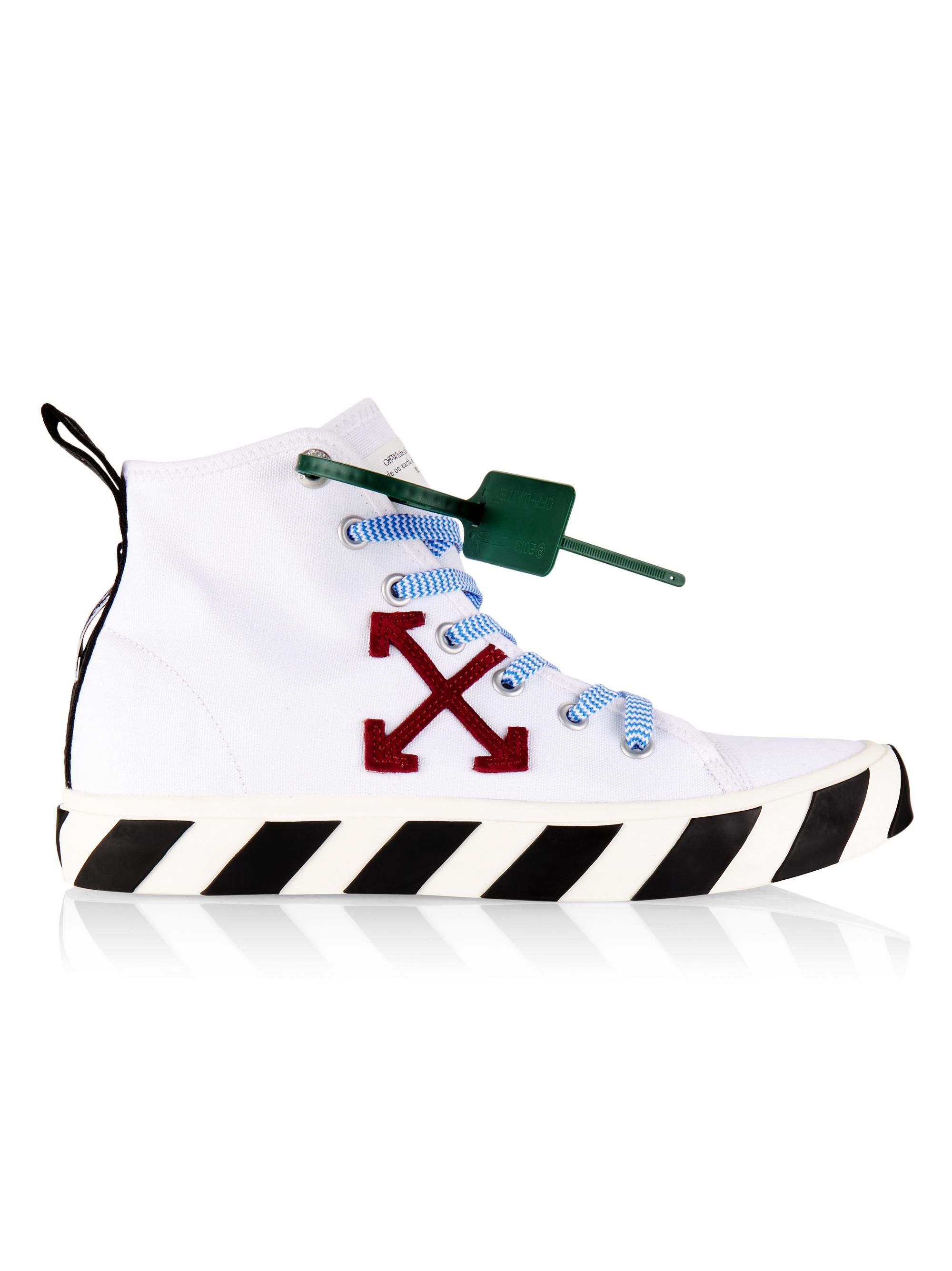Off-White White Volcanized mid top sneaker Mid Top Vulcanized Sneakers in Black-White for Men | Off-White™ main image 4