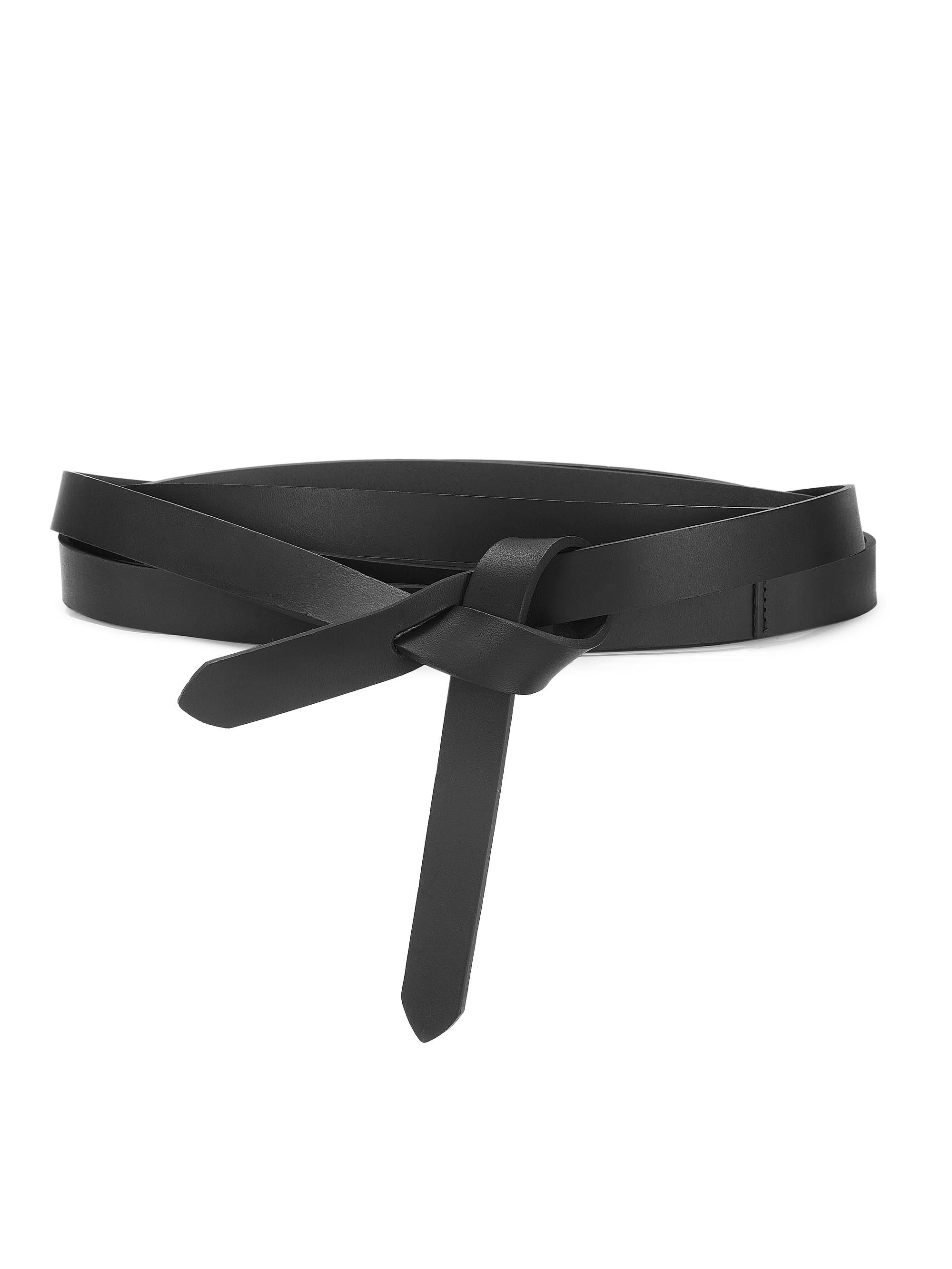 Isabel Marant Women's Lonny Leather Wrap Belt - Black