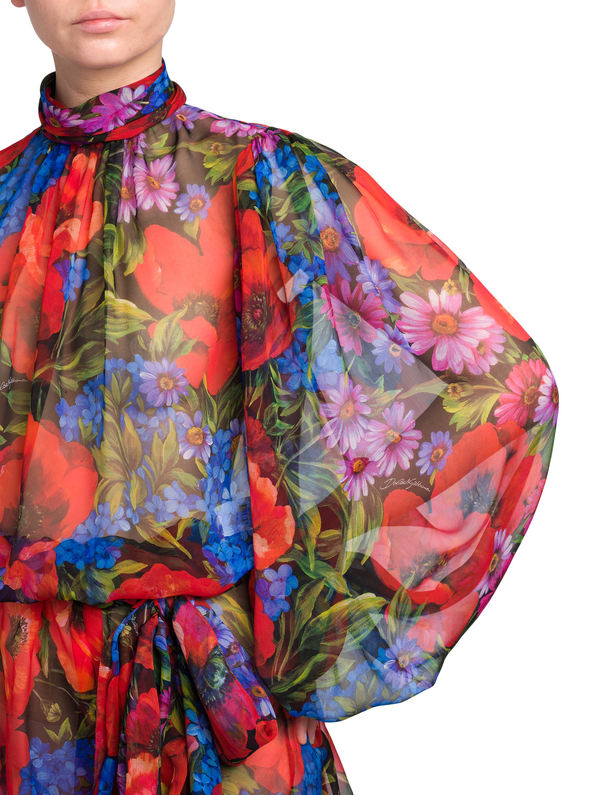 Dolce&Gabbana Floral Silk Chiffon Mini Dress | Saks Fifth Avenue