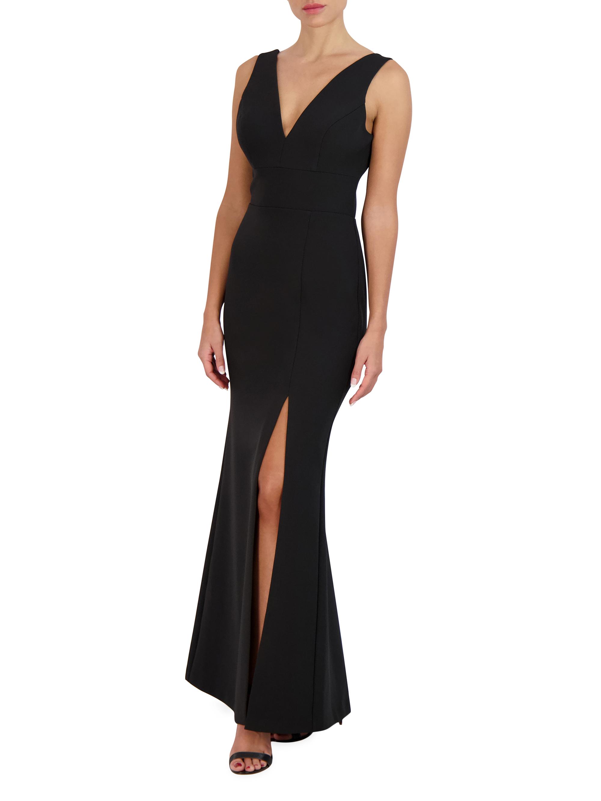 BCBGMAXAZRIA Women's Long Sleeve Evening Gown – Asymmetrical Neck & High-Low Hem - View #5