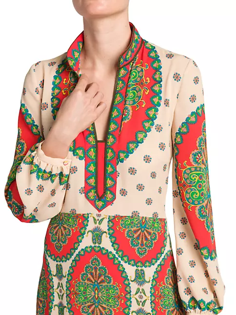 Paisley Silk Midi Dress in Multicoloured - Etro