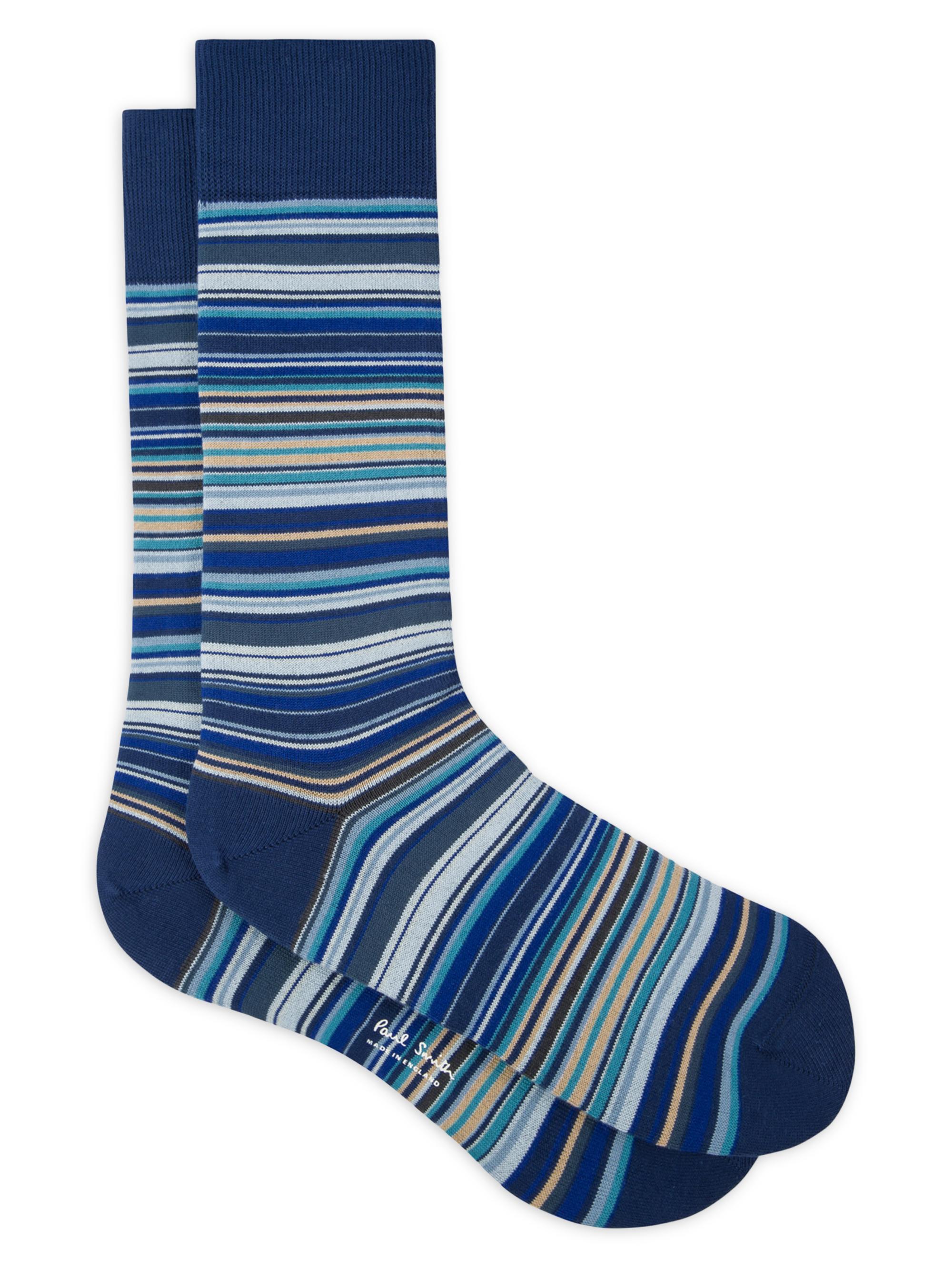Paul Smith Men's Rainbow Multistripe Socks - Grey