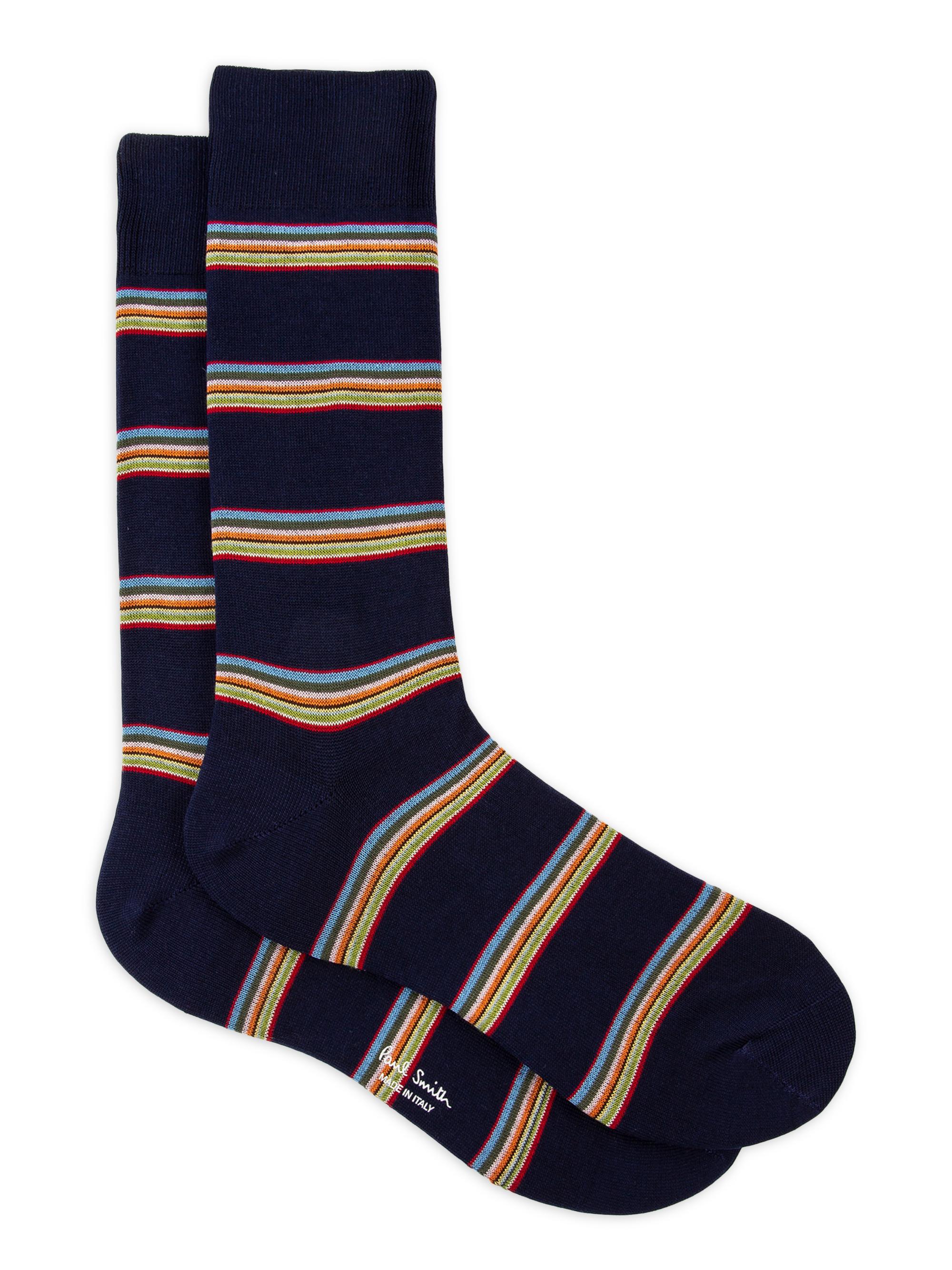 Paul Smith Men's Multiblock Striped Socks - Black
