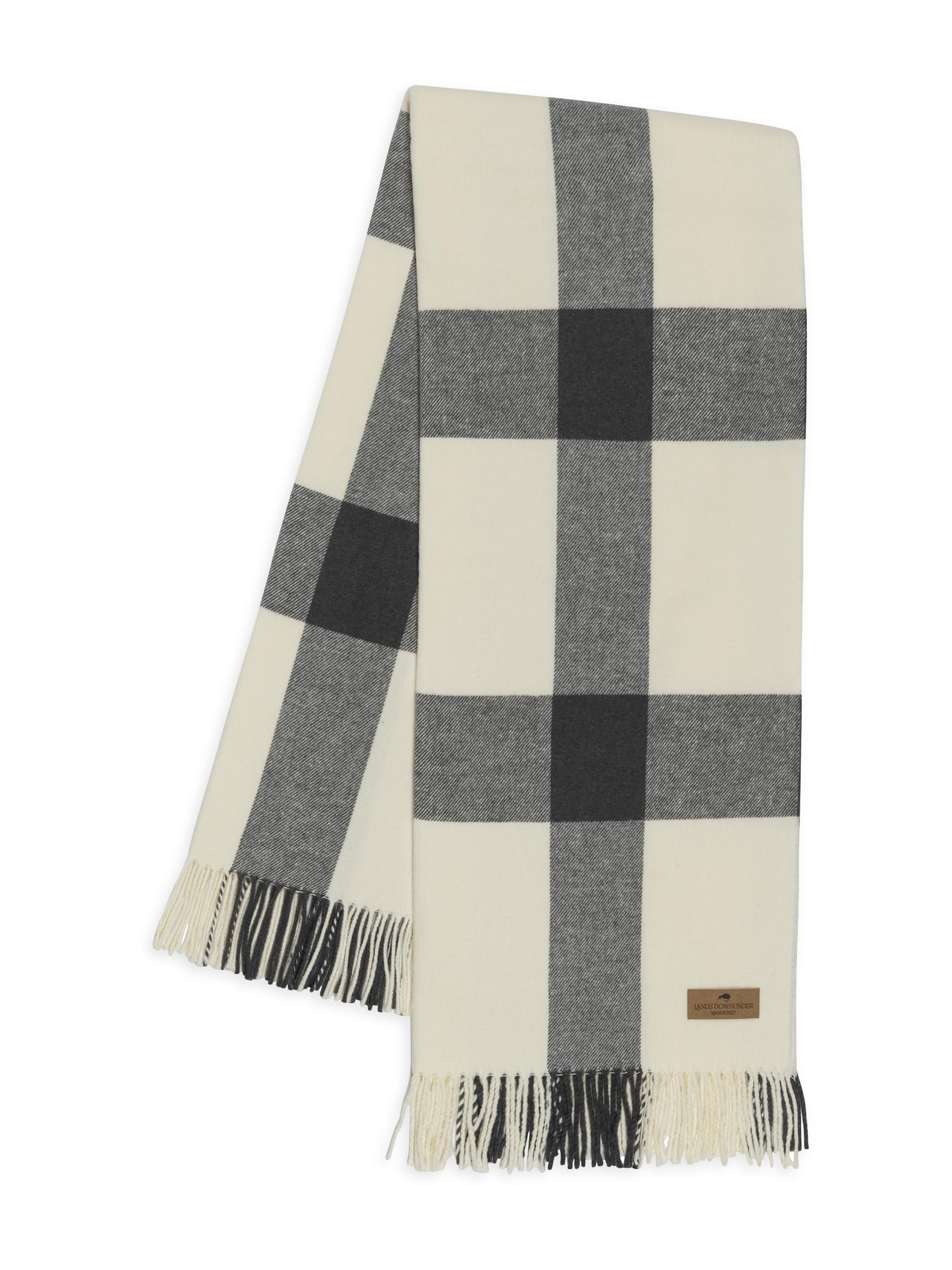 Lands Downunder Wellington Plaid Throw - Charcoal