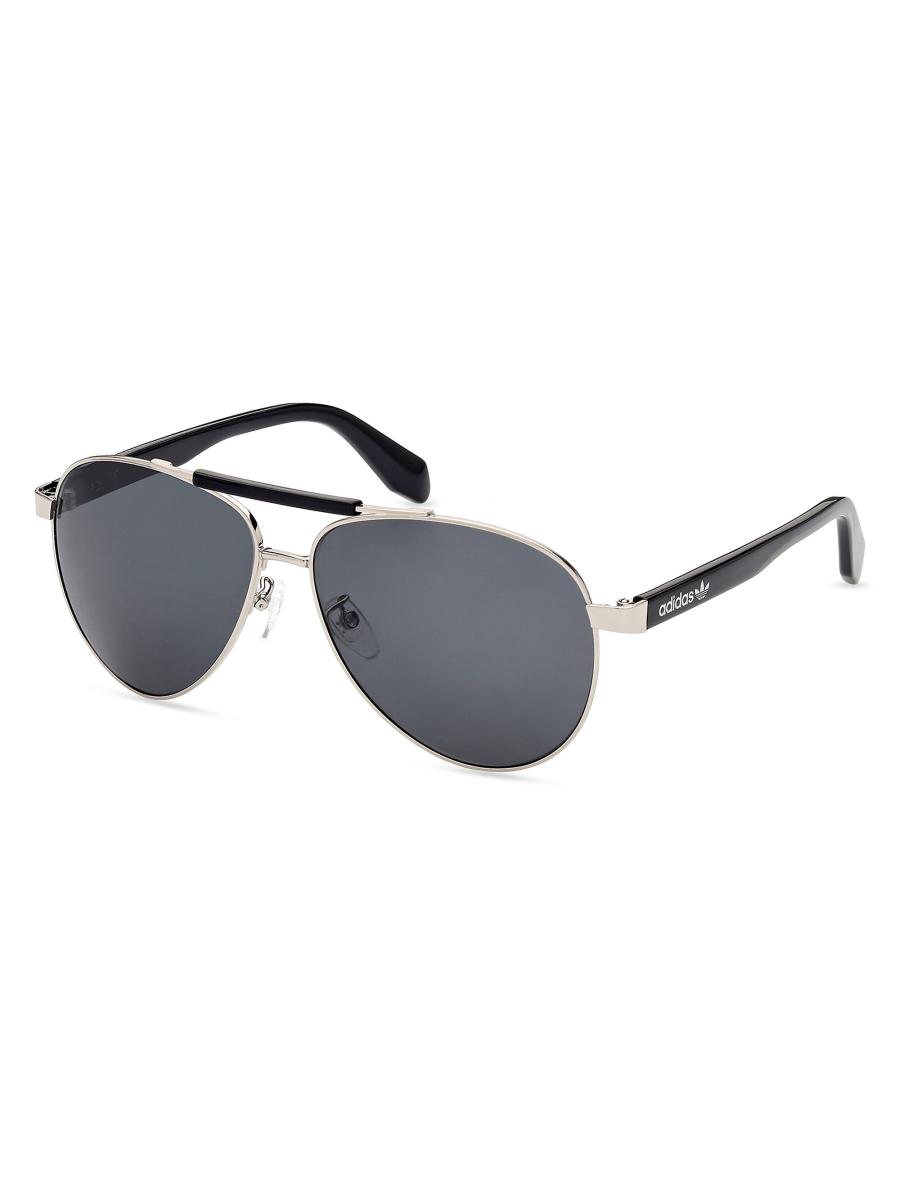サングラス Adidas Double Bridge Brown Aviator Sunglasses OR0064 Adidas OR0064 32L Gold Brown Metal Aviator Mirrored
